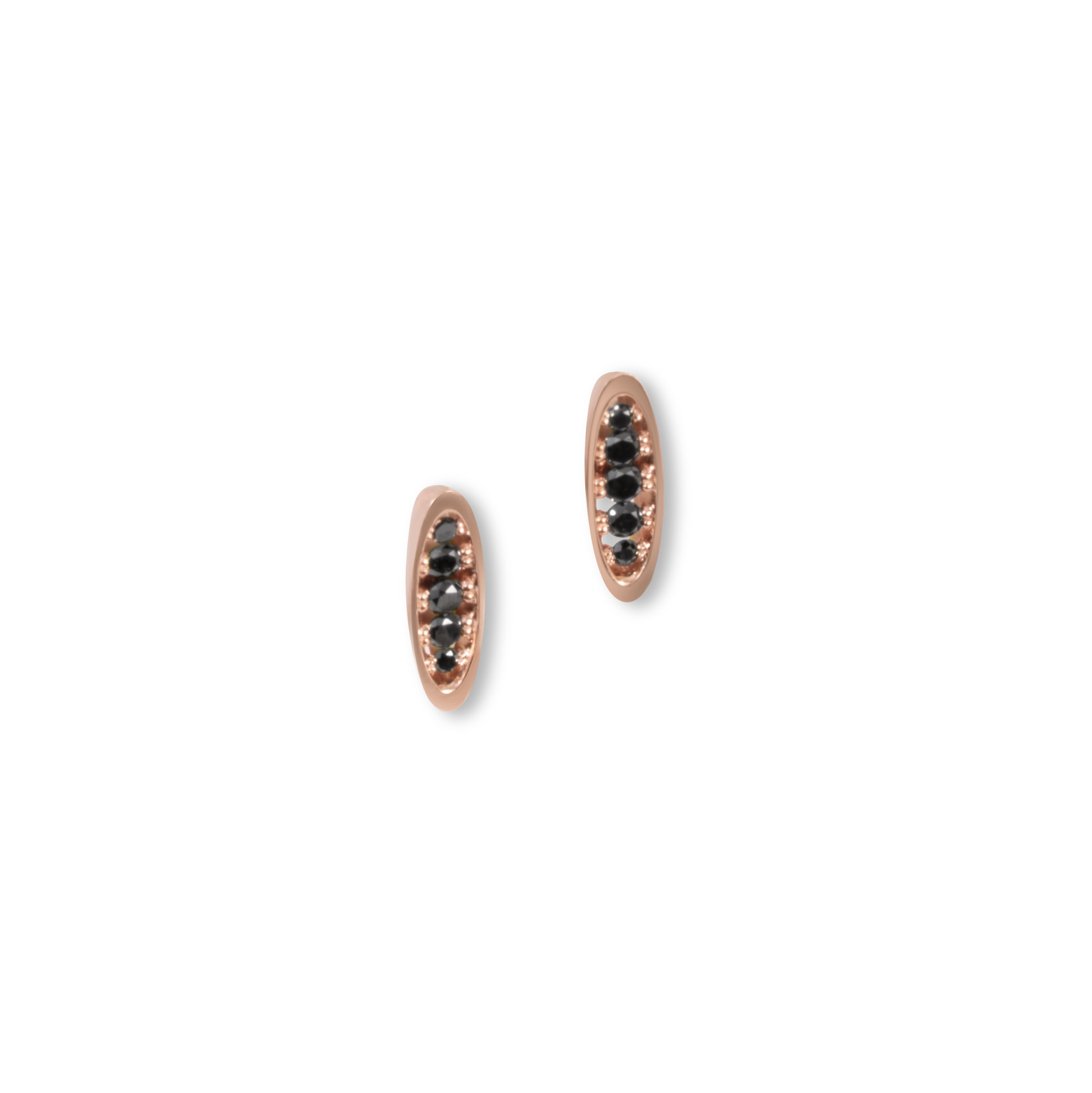 Boucles d'oreilles flottantes diamant noir | Or 14K