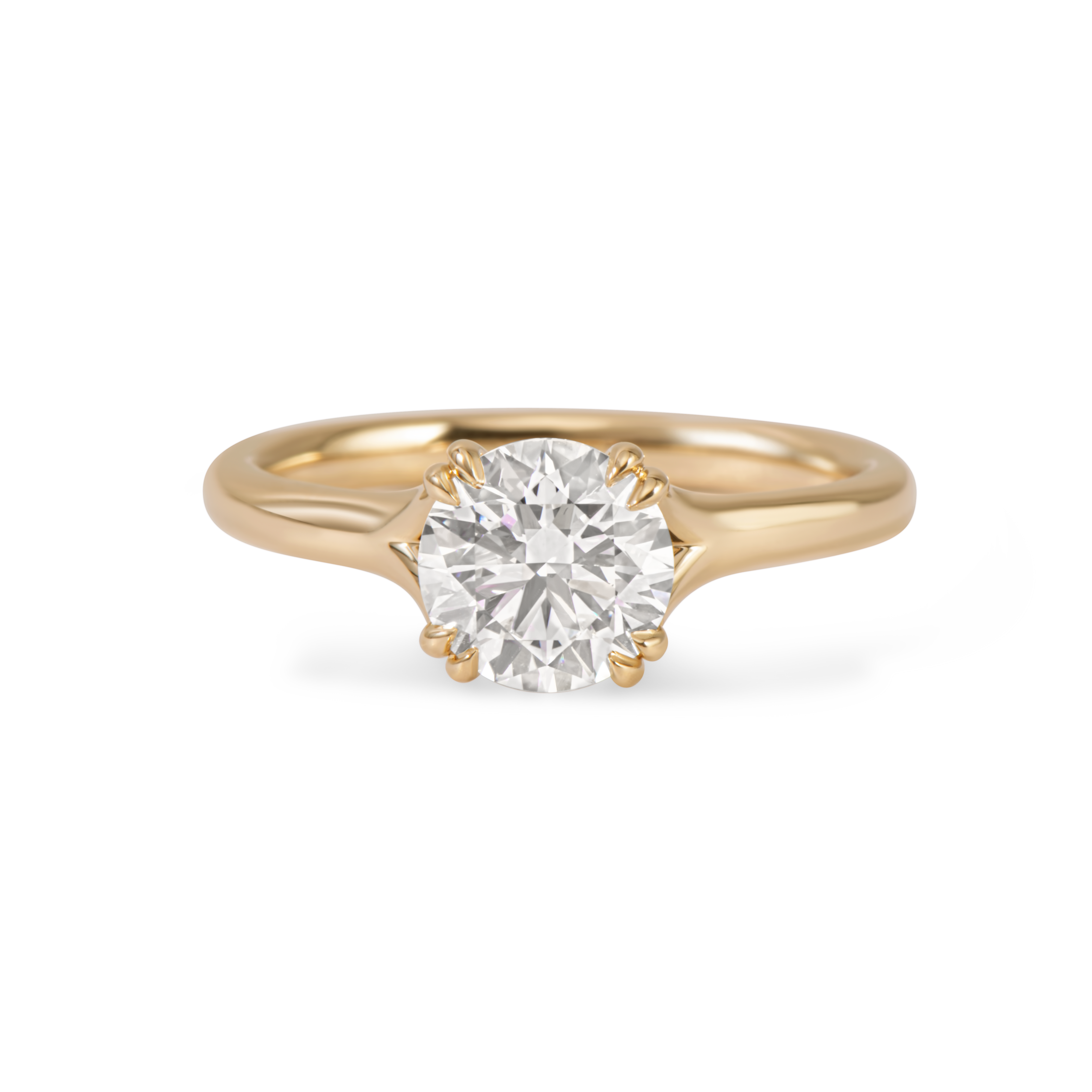 Bague de fiançailles solitaire à diamant rond brillant | Or 14K