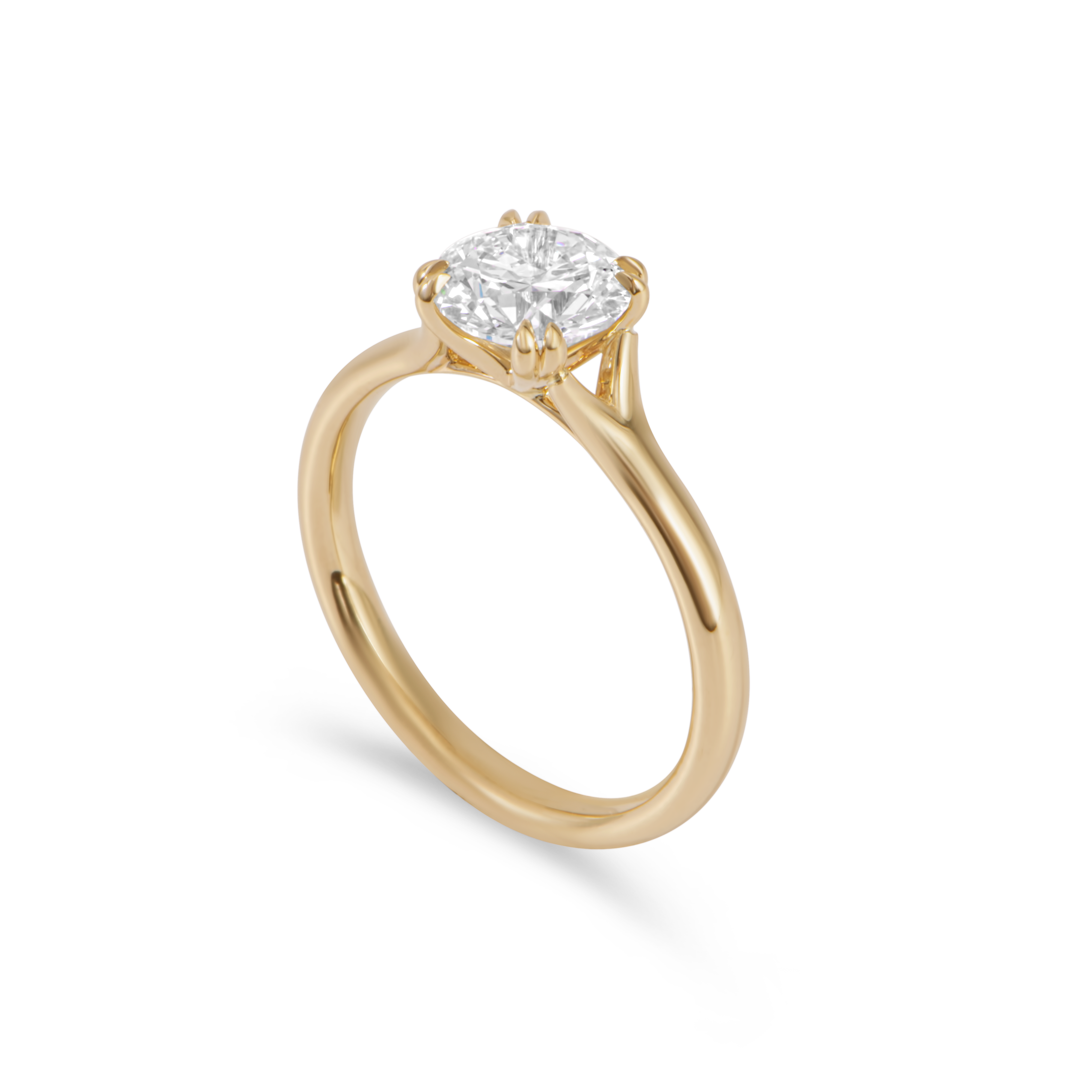 Round brilliant solitaire engagement ring | 14K Gold