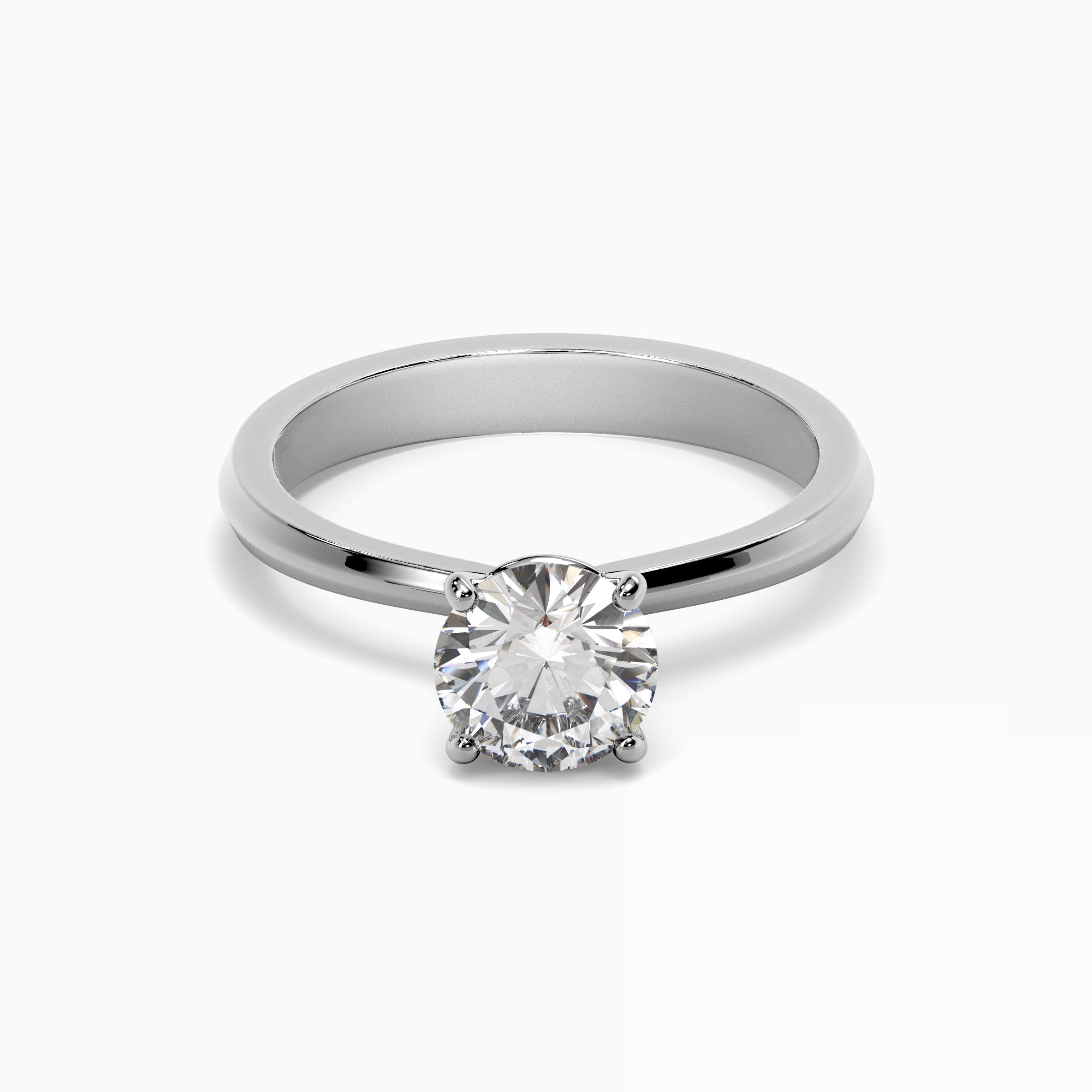 Bague de fiançailles sphérique en or rose 18 carats et platine