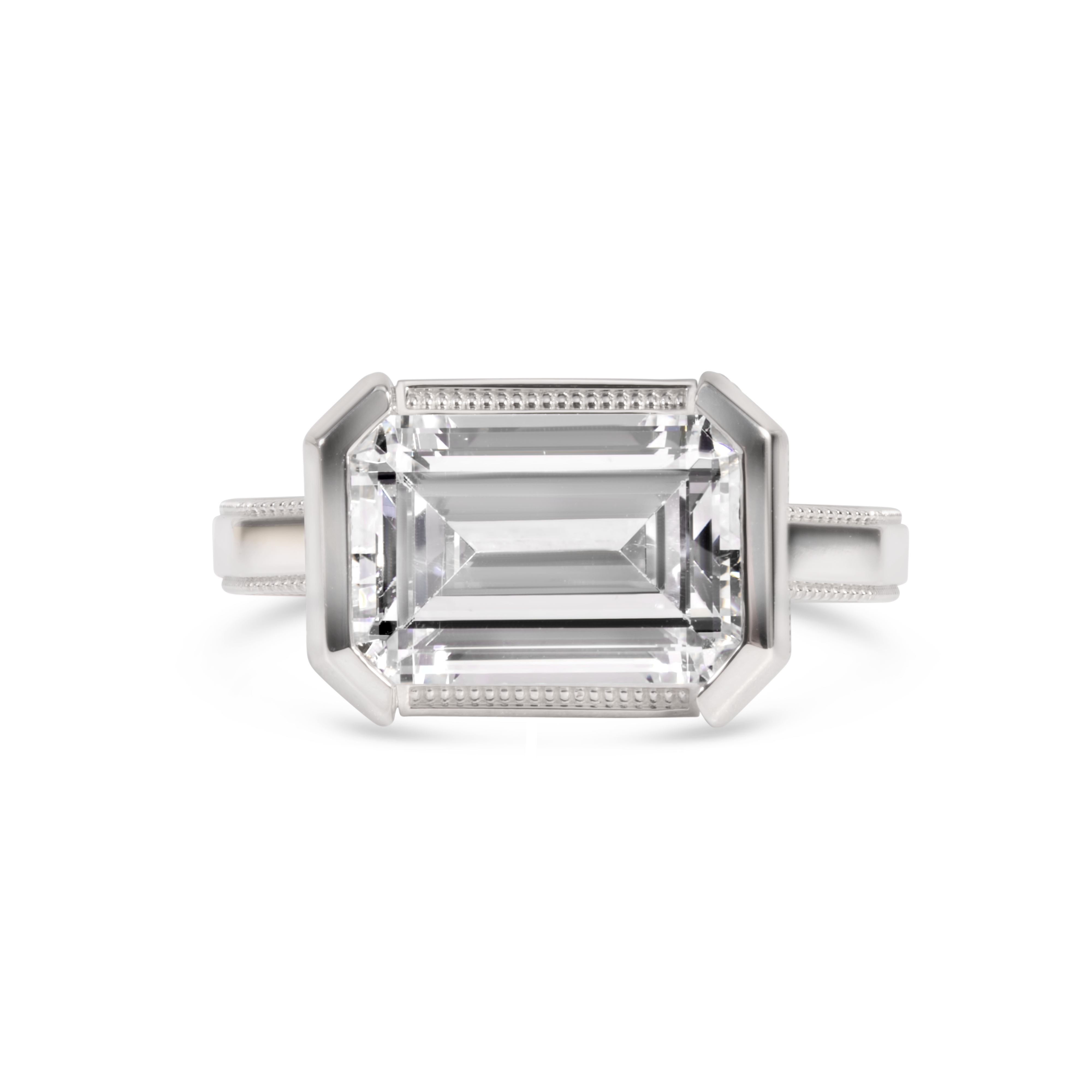 Bague de Fiançailles Solitaire Diamant Taille Émeraude | Or 18 carats