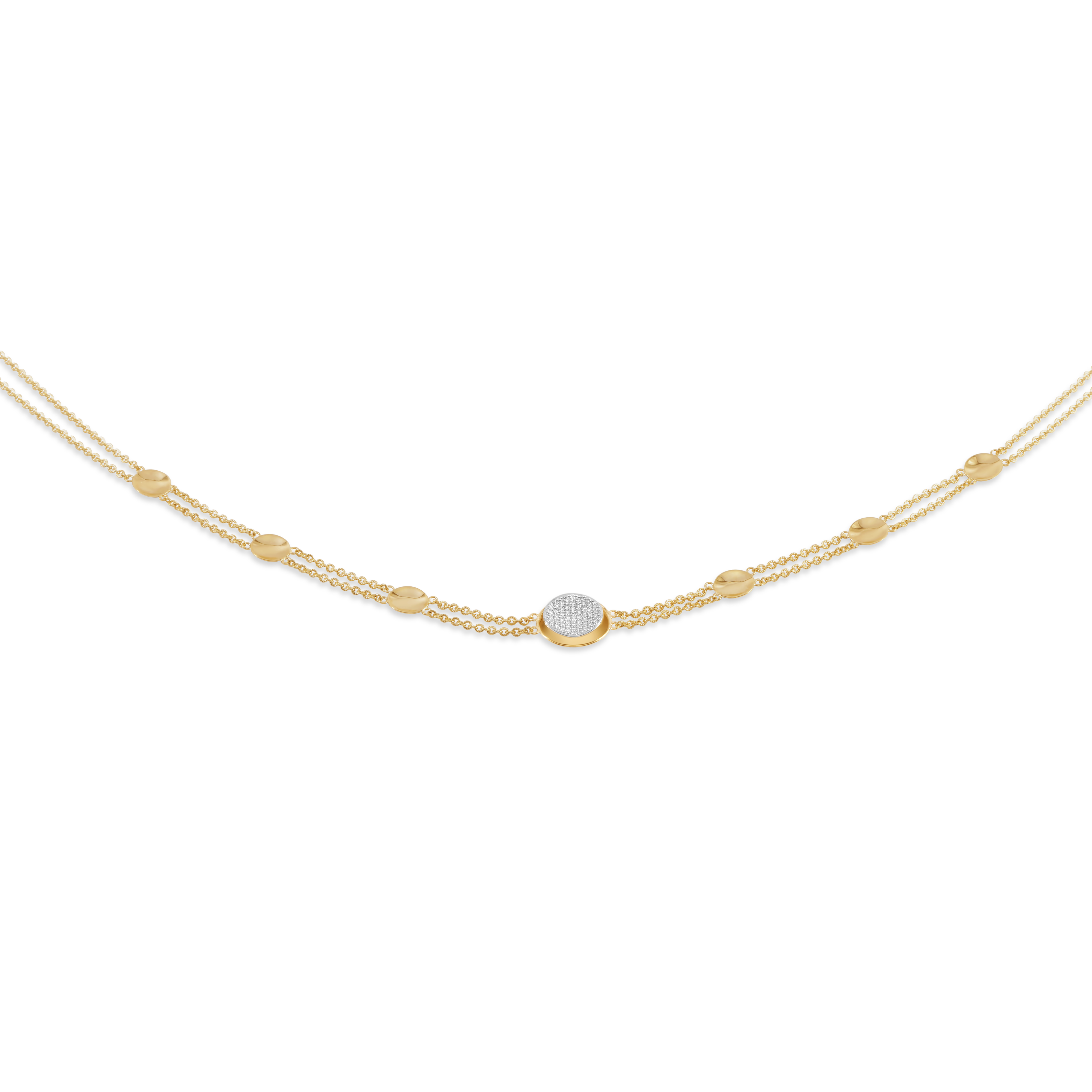 Collier de lumière cellulaire | Or 18 carats et platine