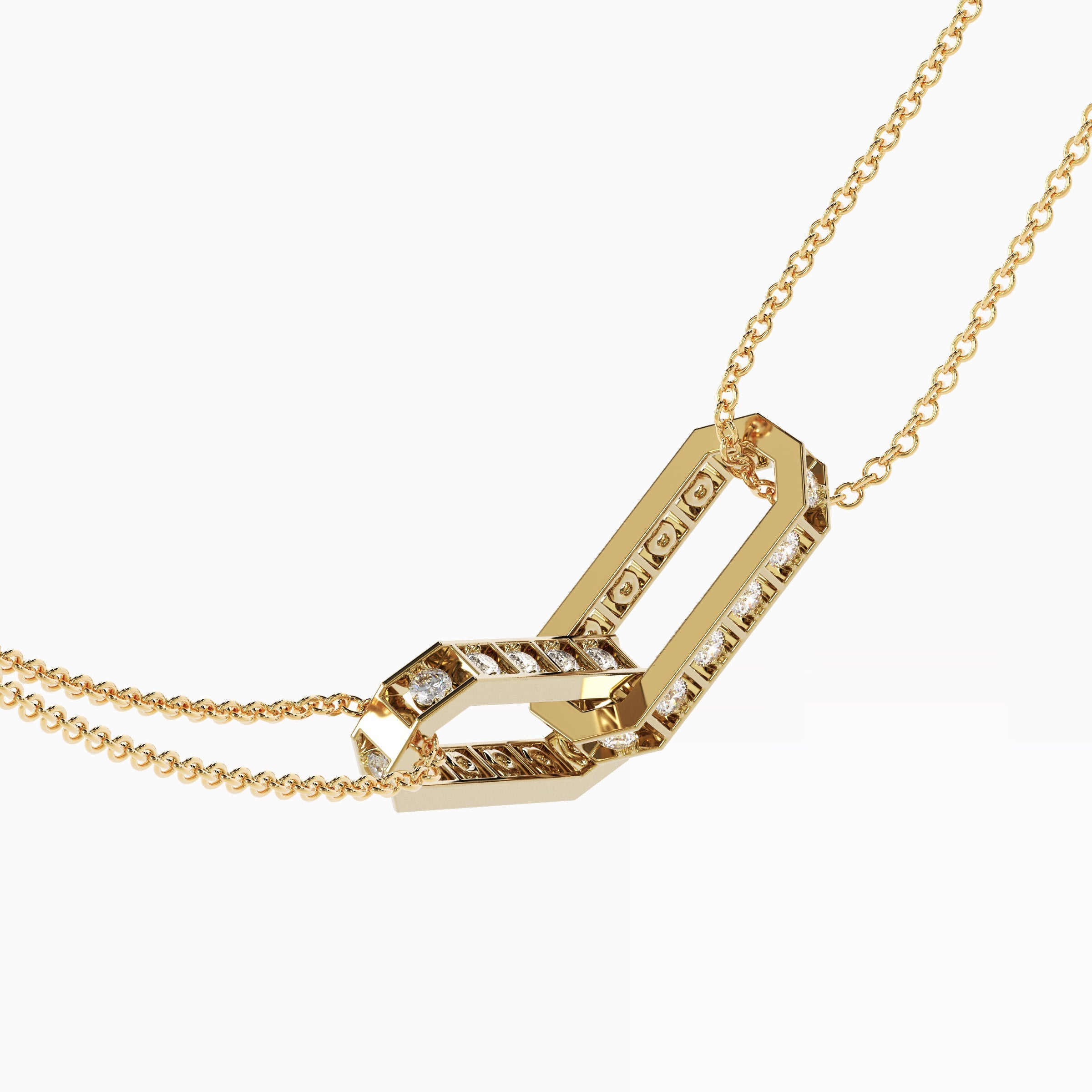 Collier chaîne serti de diamants | Or 18 carats