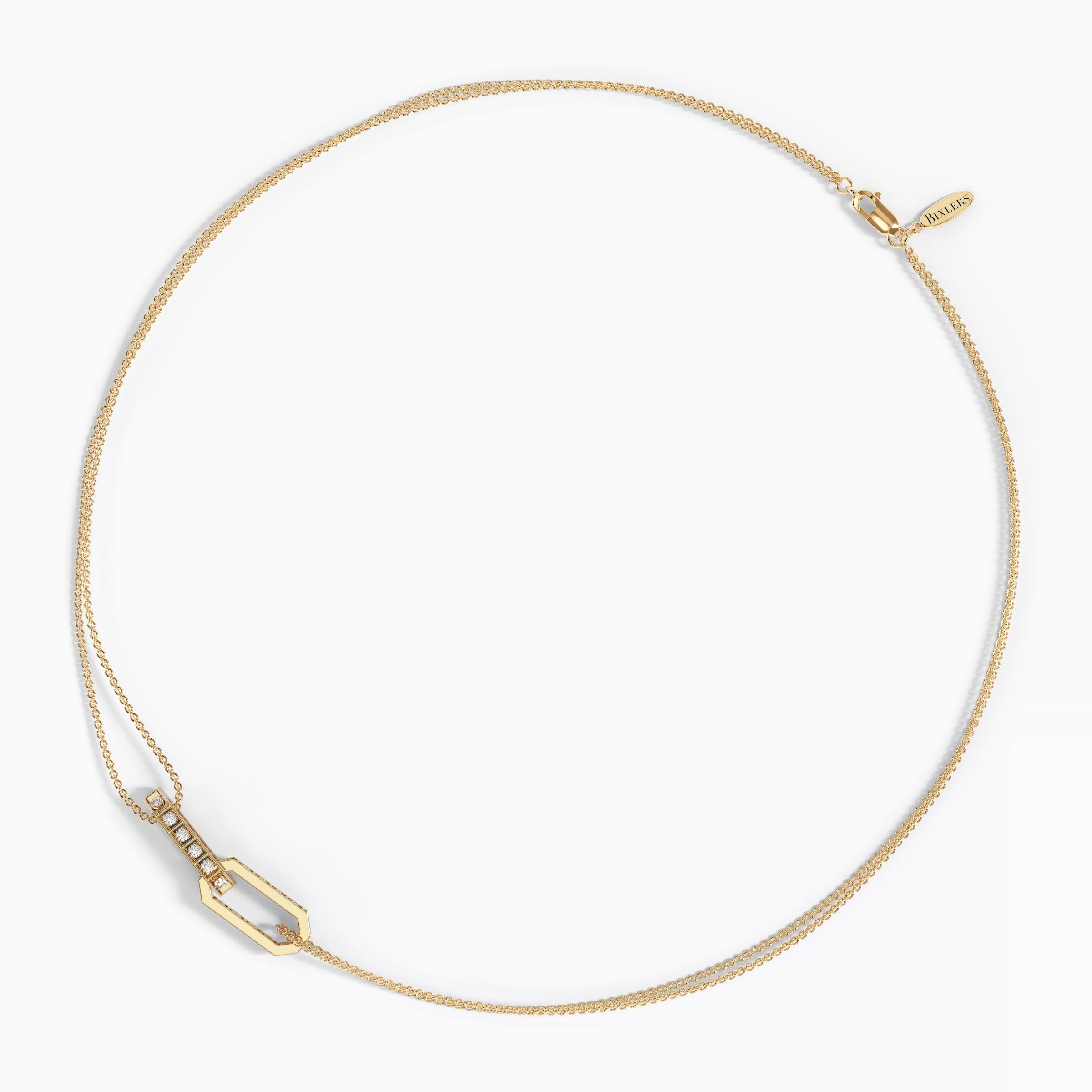 Collier chaîne serti de diamants | Or 18 carats