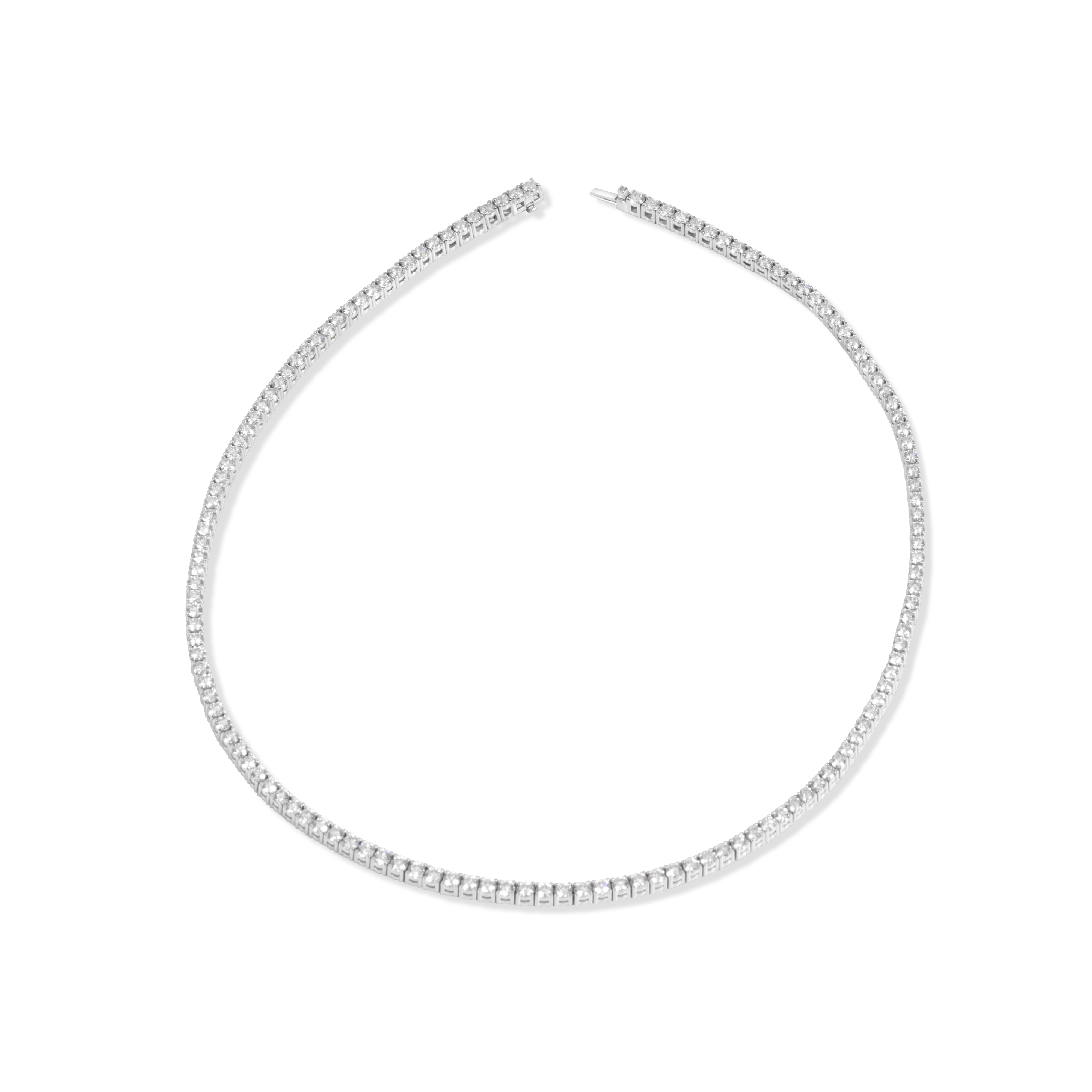 Diamond Prong Necklace | 14K Gold