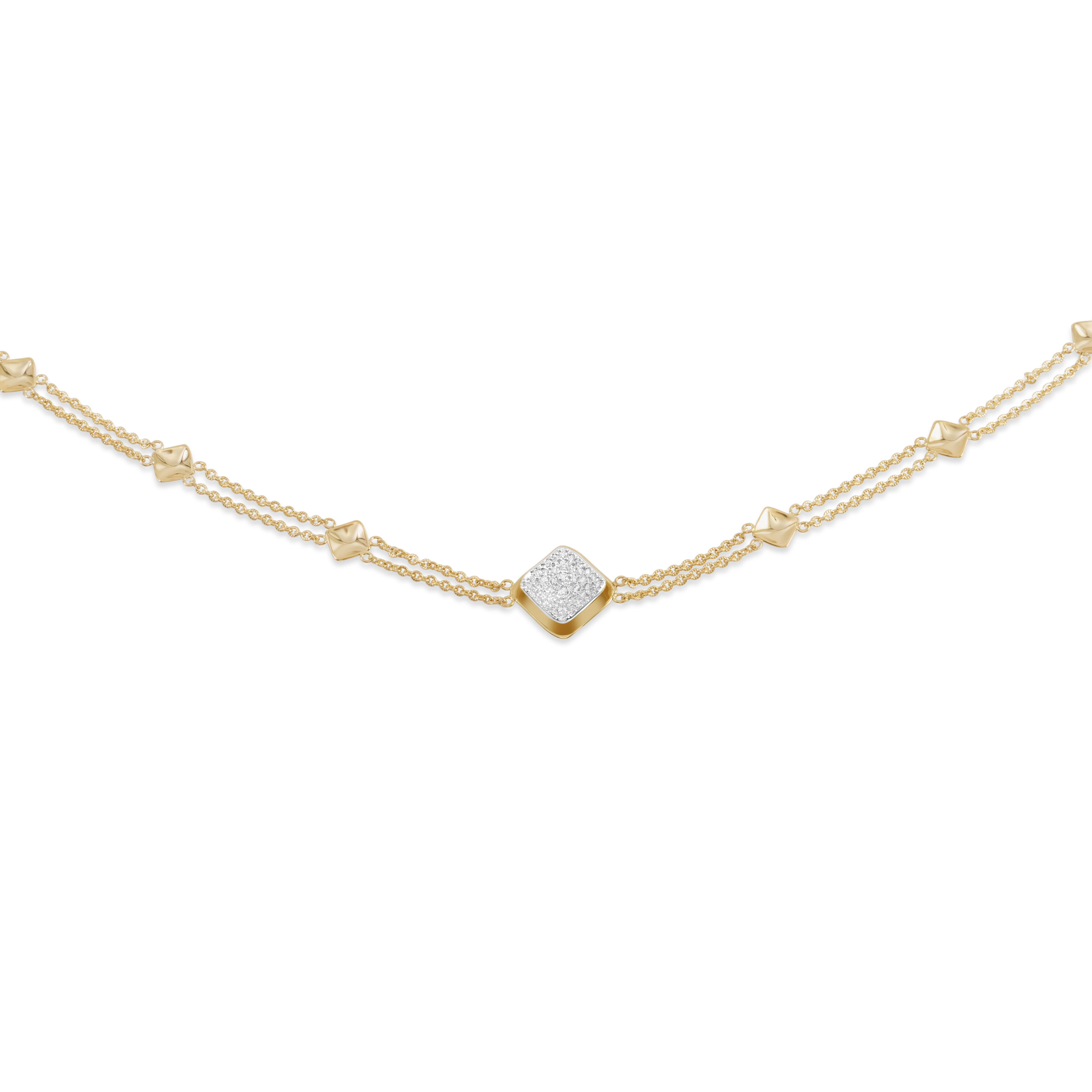 Collier ras-de-cou « cascade de pétales » | Or 18 carats et platine