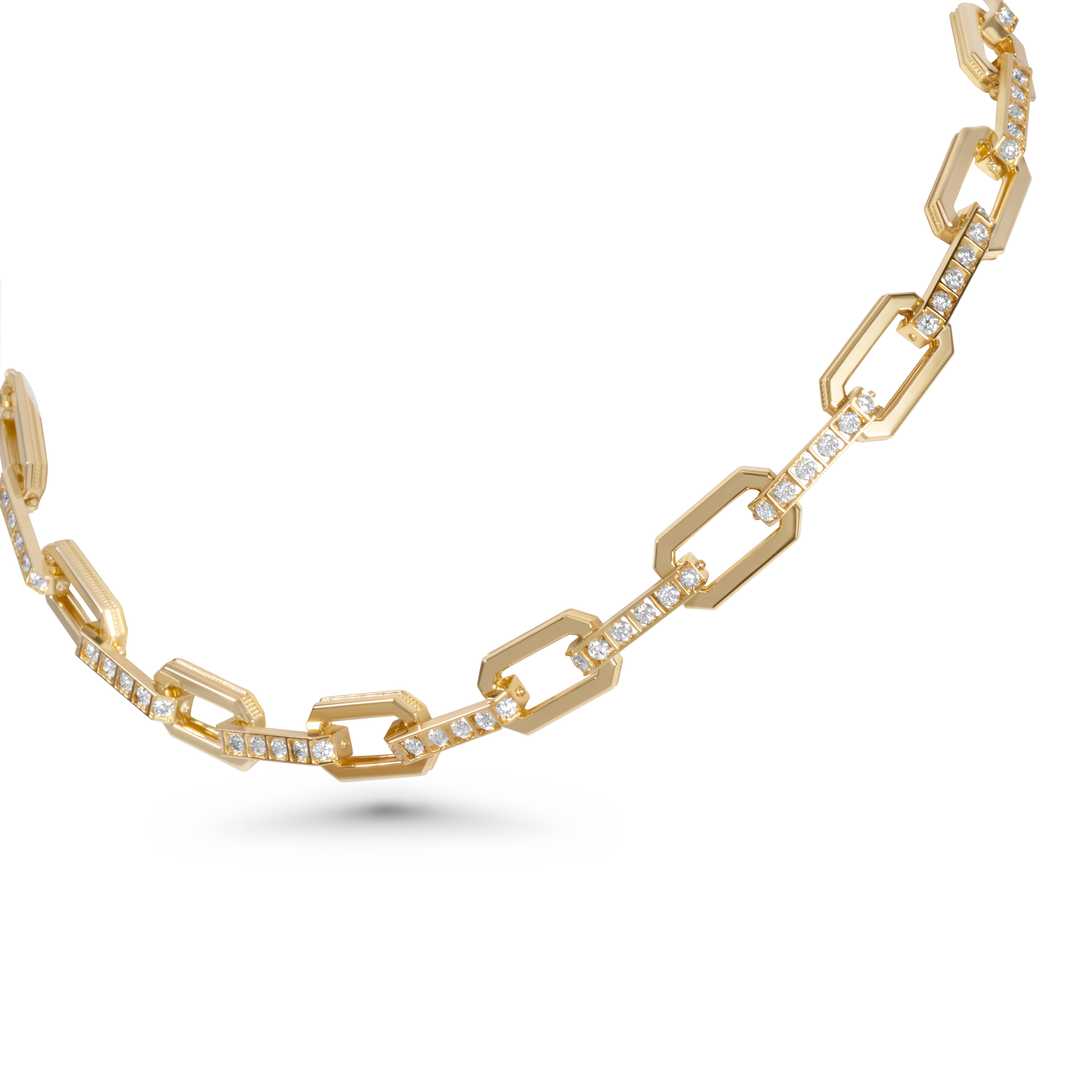 Diamond-Set Gold Chain Choker | 18K Gold