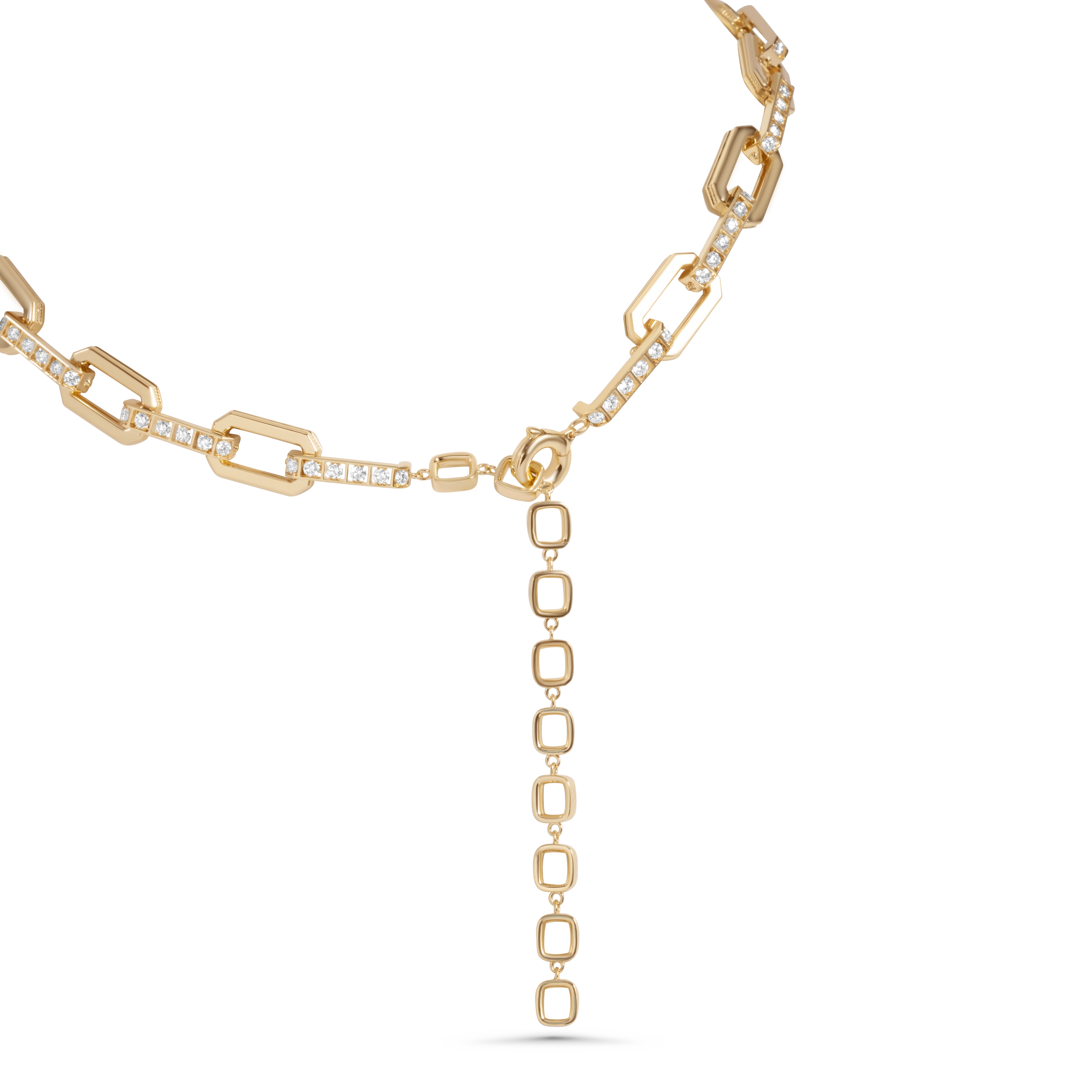 Diamond-Set Gold Chain Choker | 18K Gold