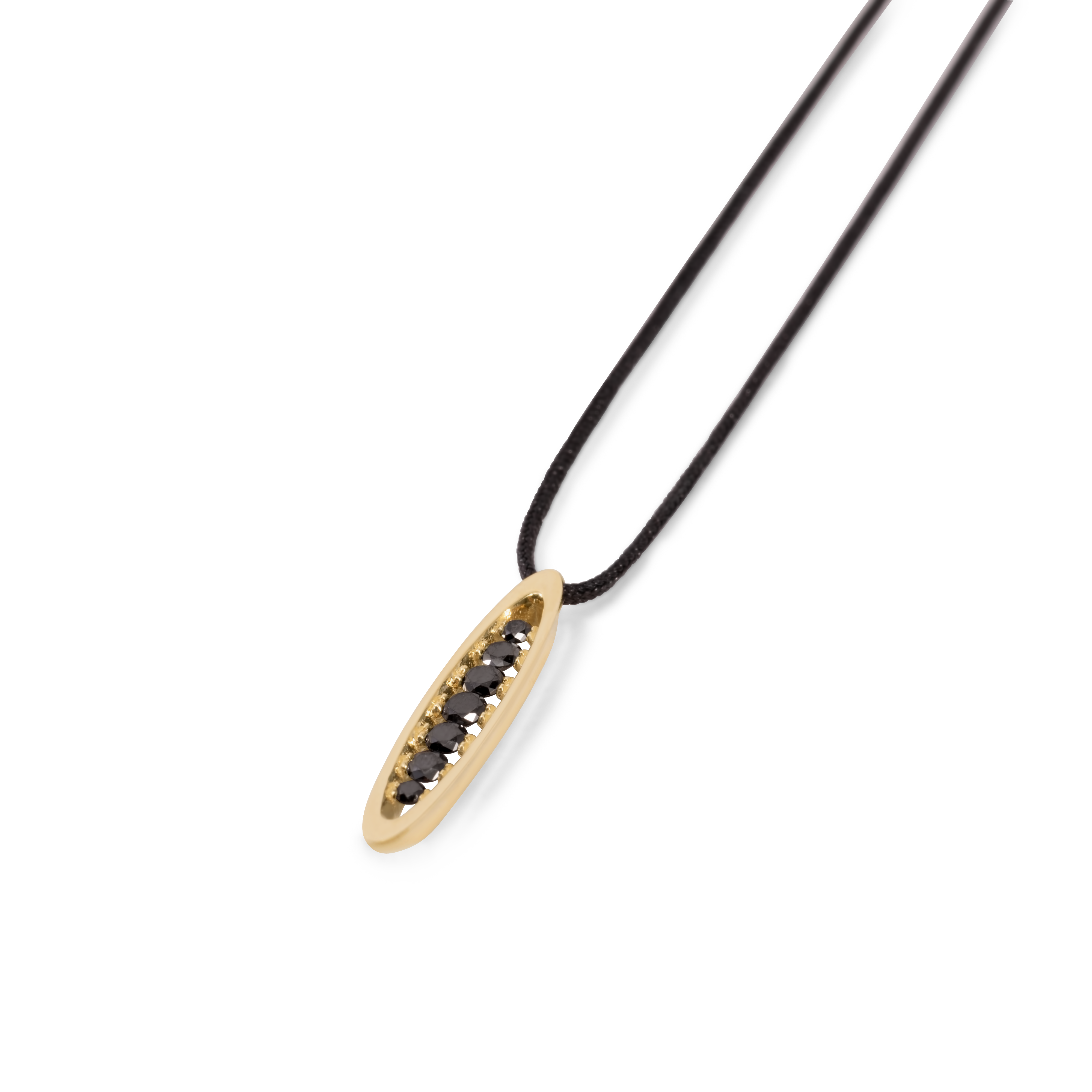 Collier diamant noir flottant | Or 14 carats
