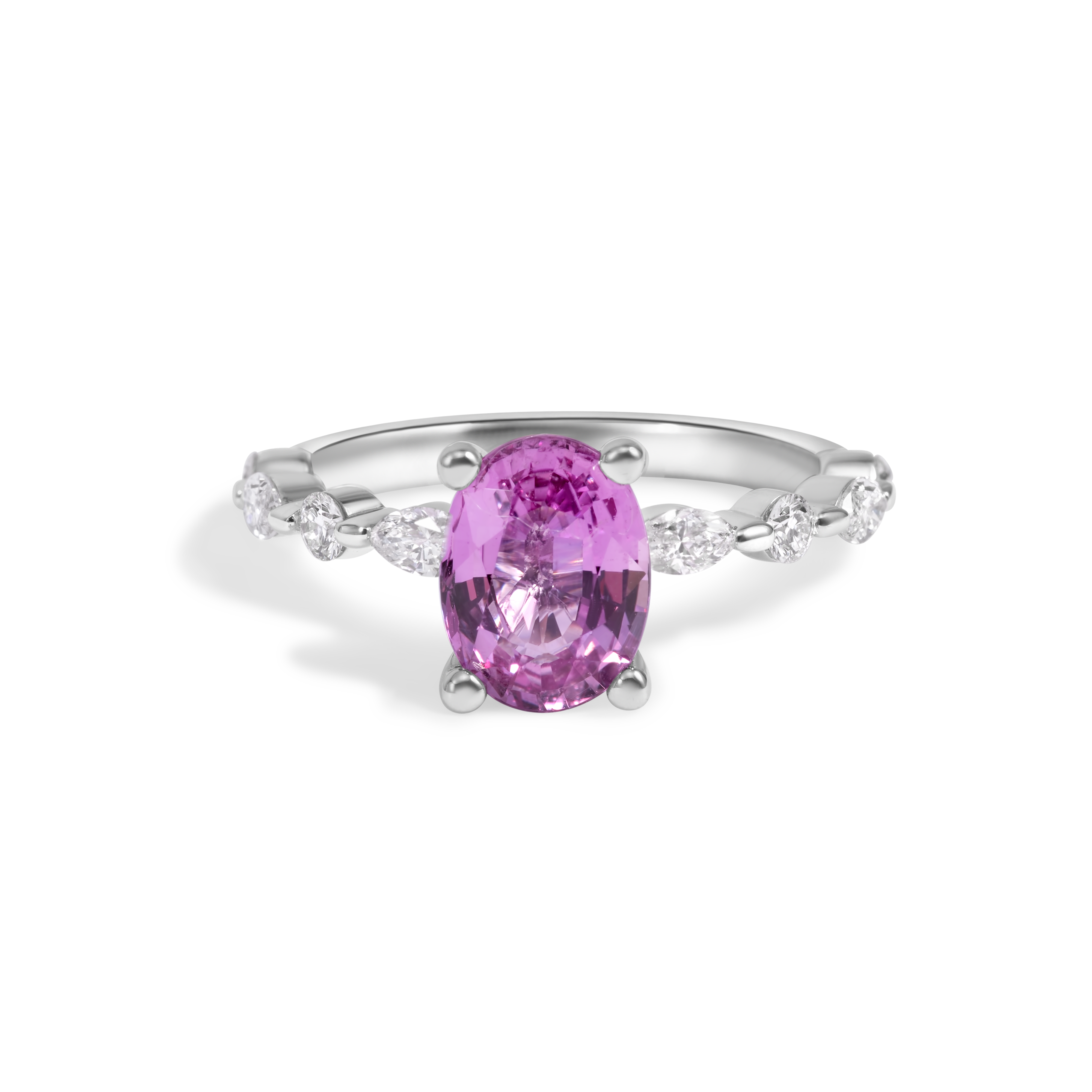 Bague Saphir Rose & Diamants | Or 14K