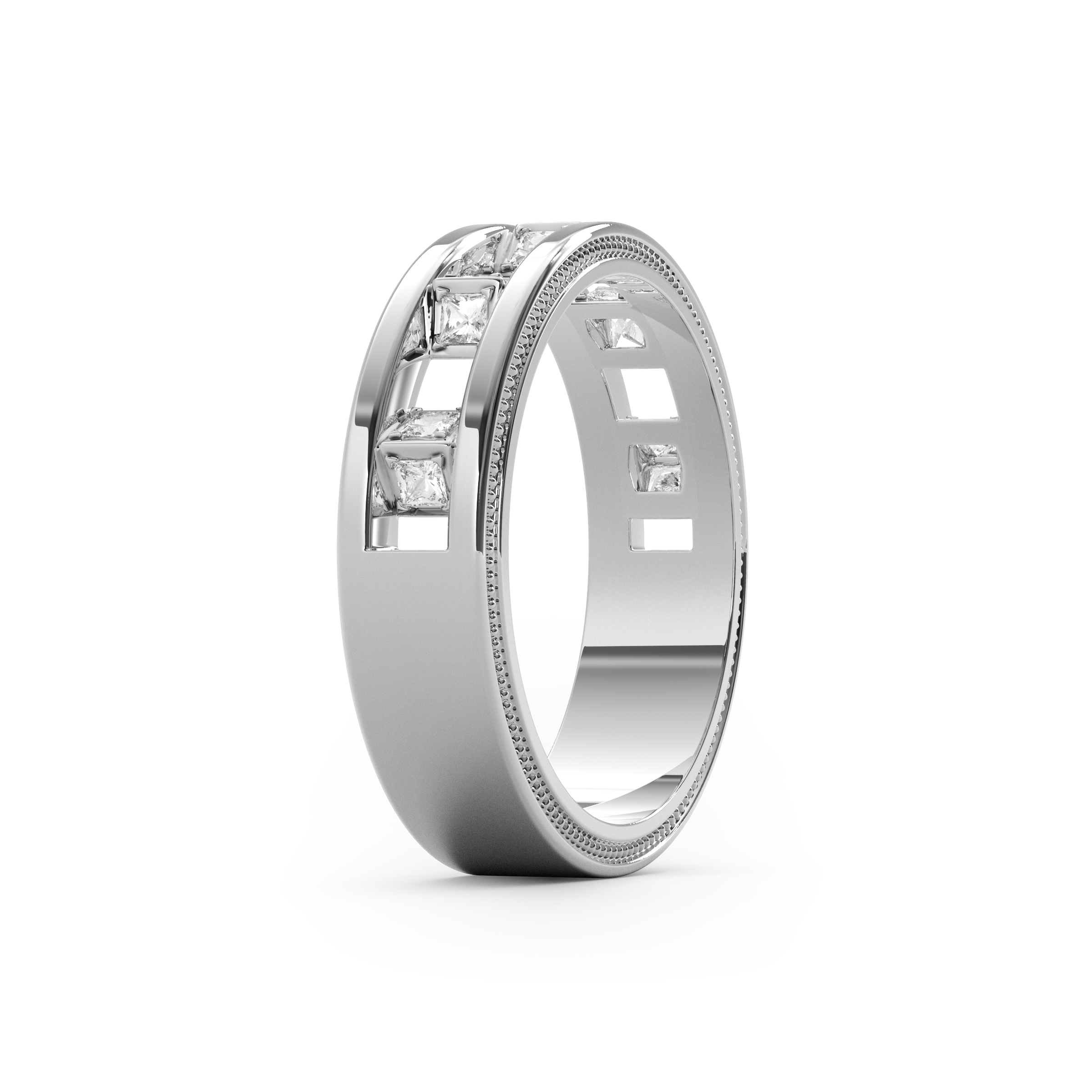 Diamond gallery eternity wedding band | Platinum