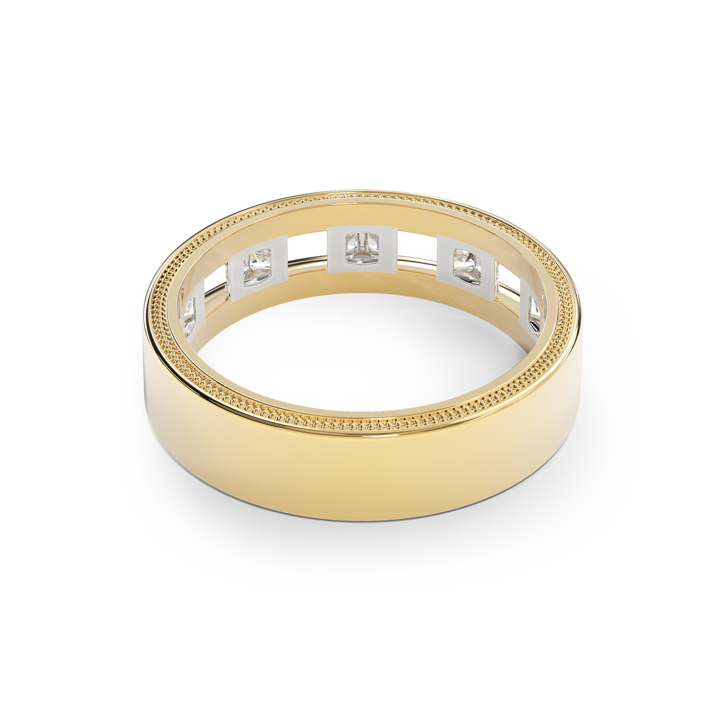 Diamond gallery eternity wedding band | 18K Gold and Platinum