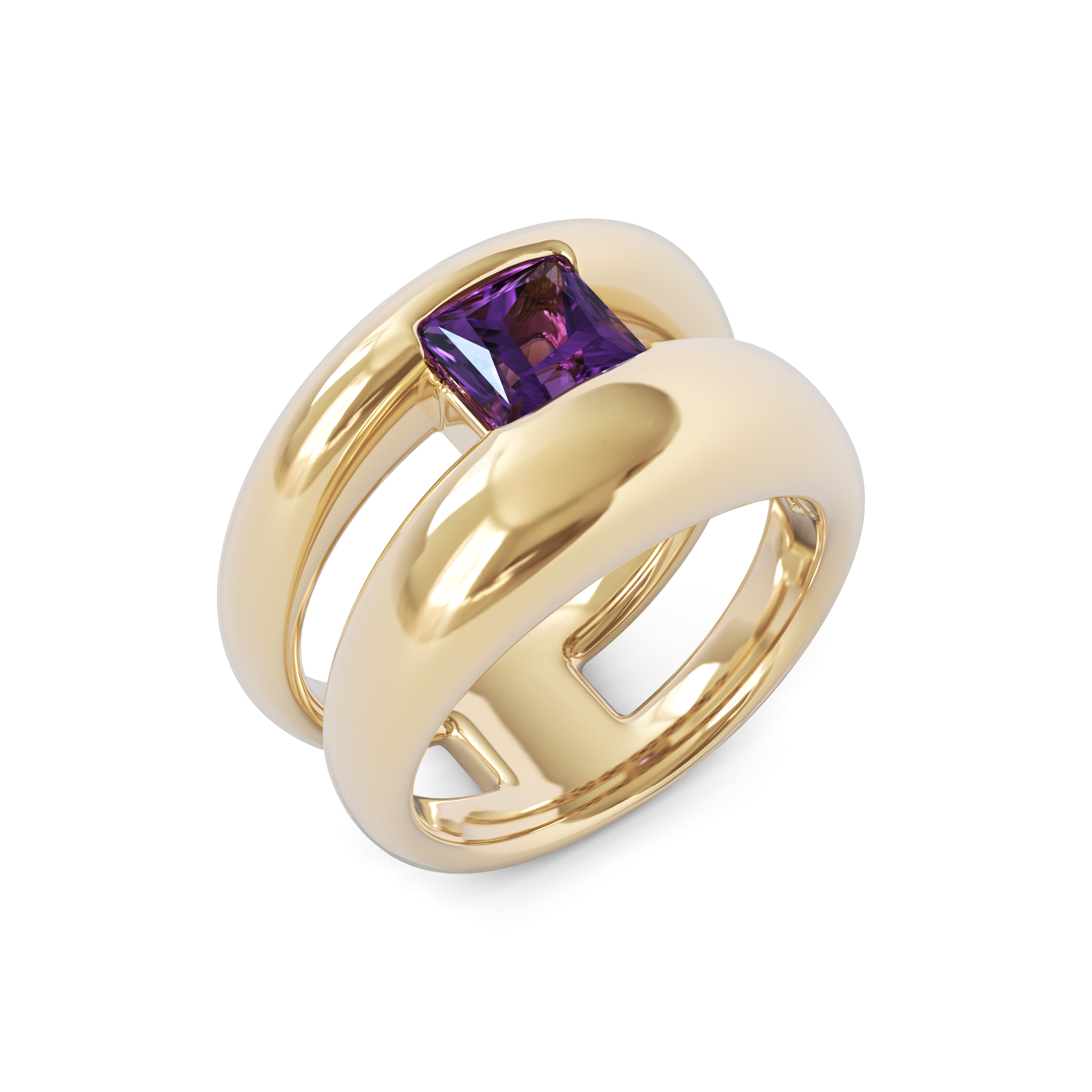 Bague empilable améthyste | Or 14 carats