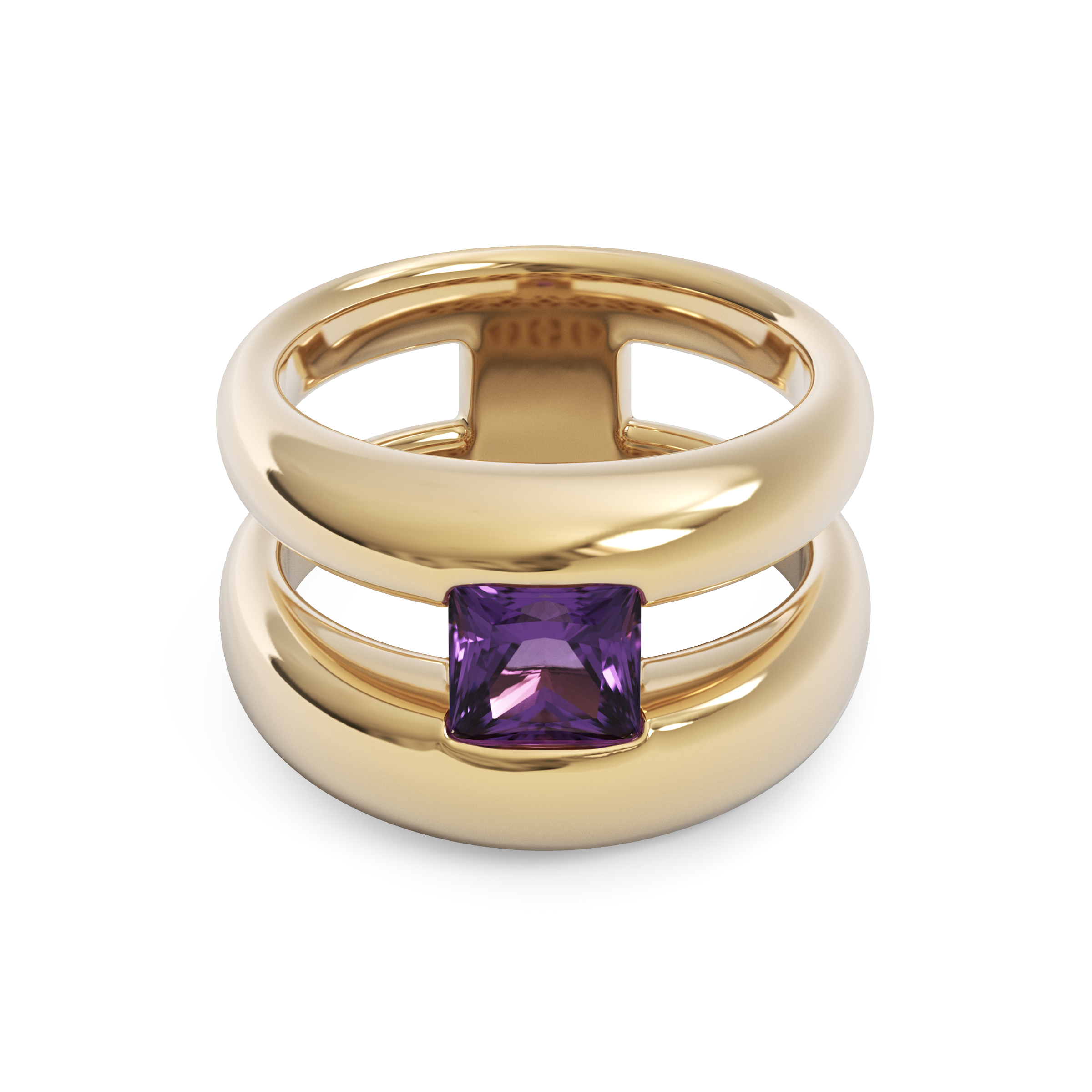 Bague empilable améthyste | Or 14 carats