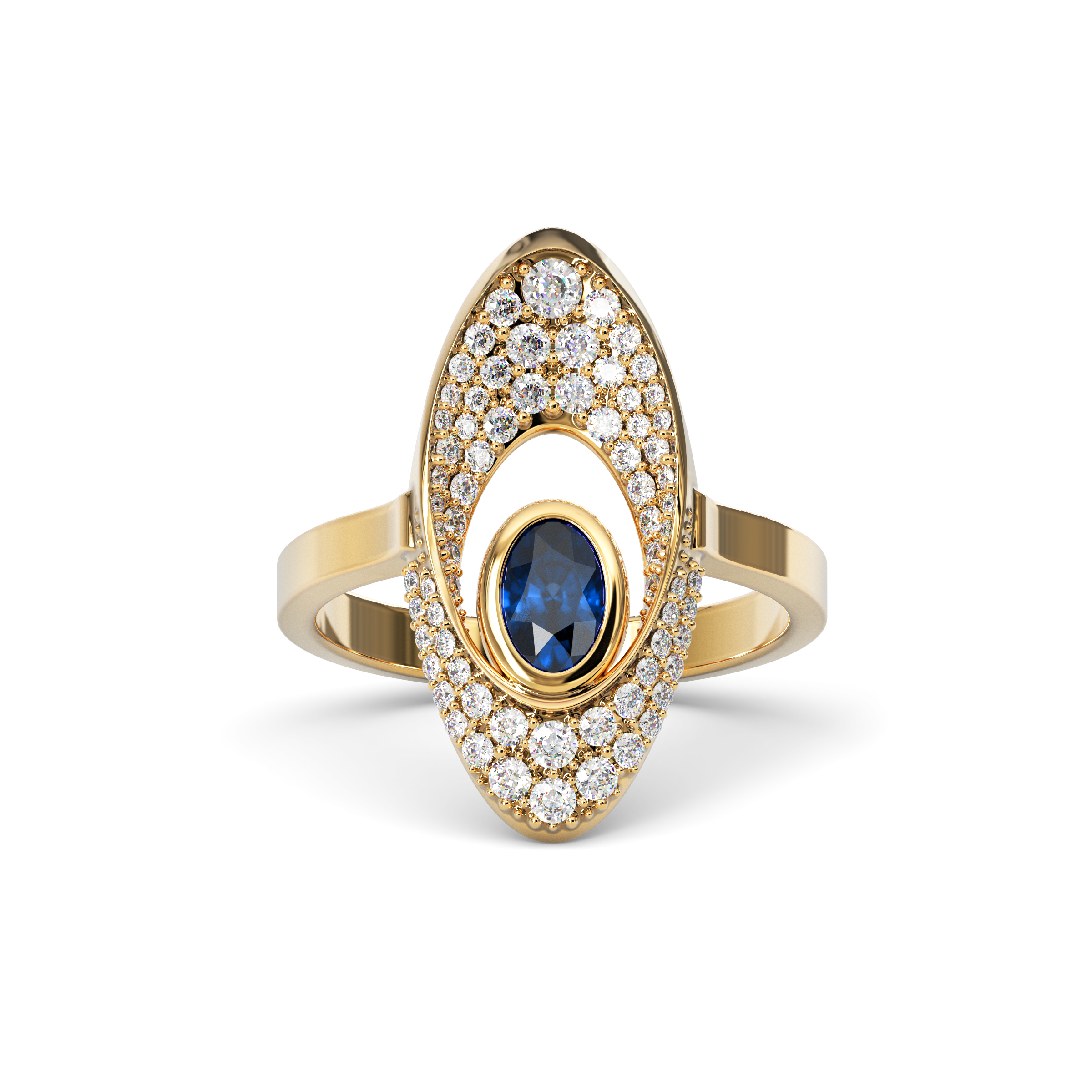 Bague Diamant et Saphir | Or 18 carats