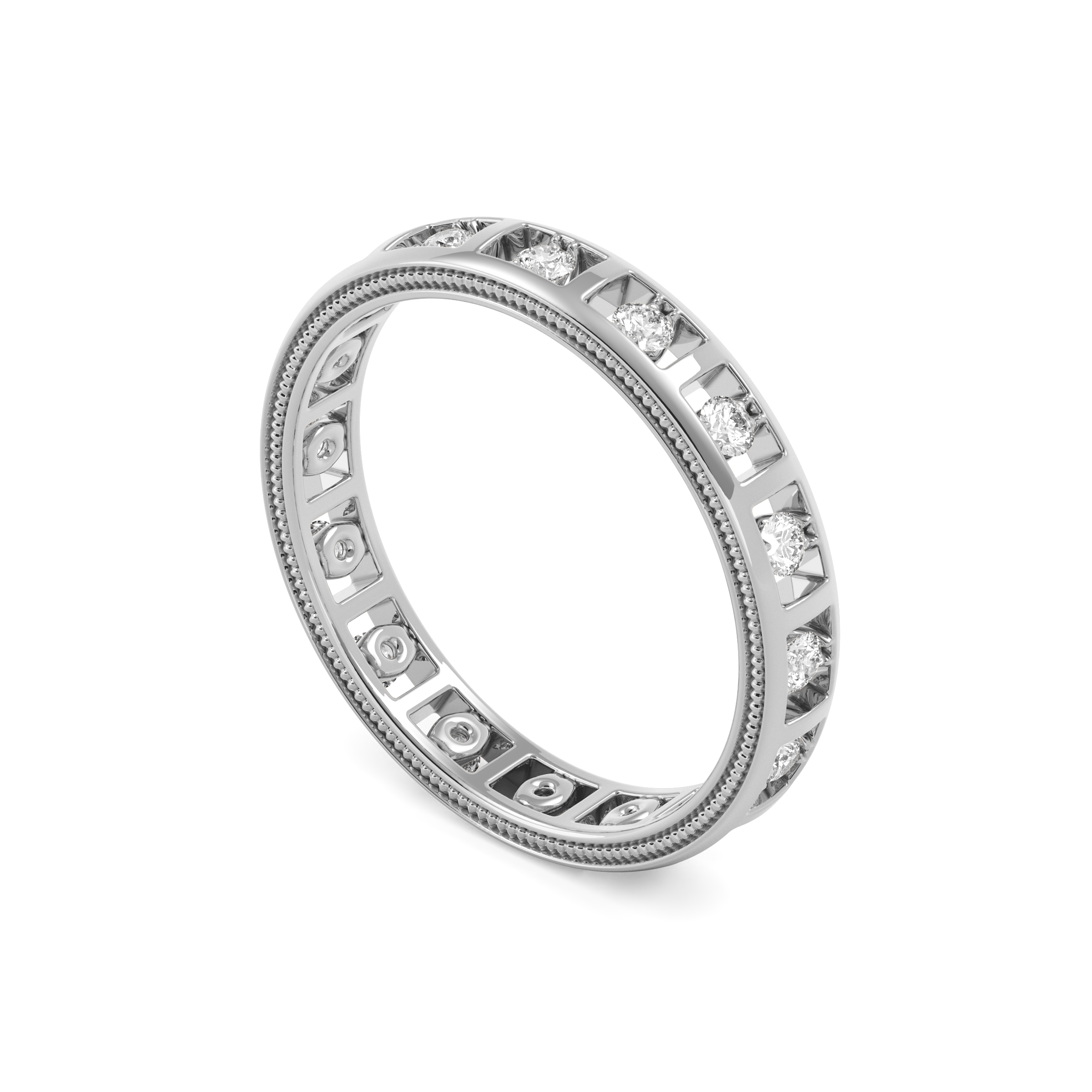 Diamond channel-set ring | Platinum