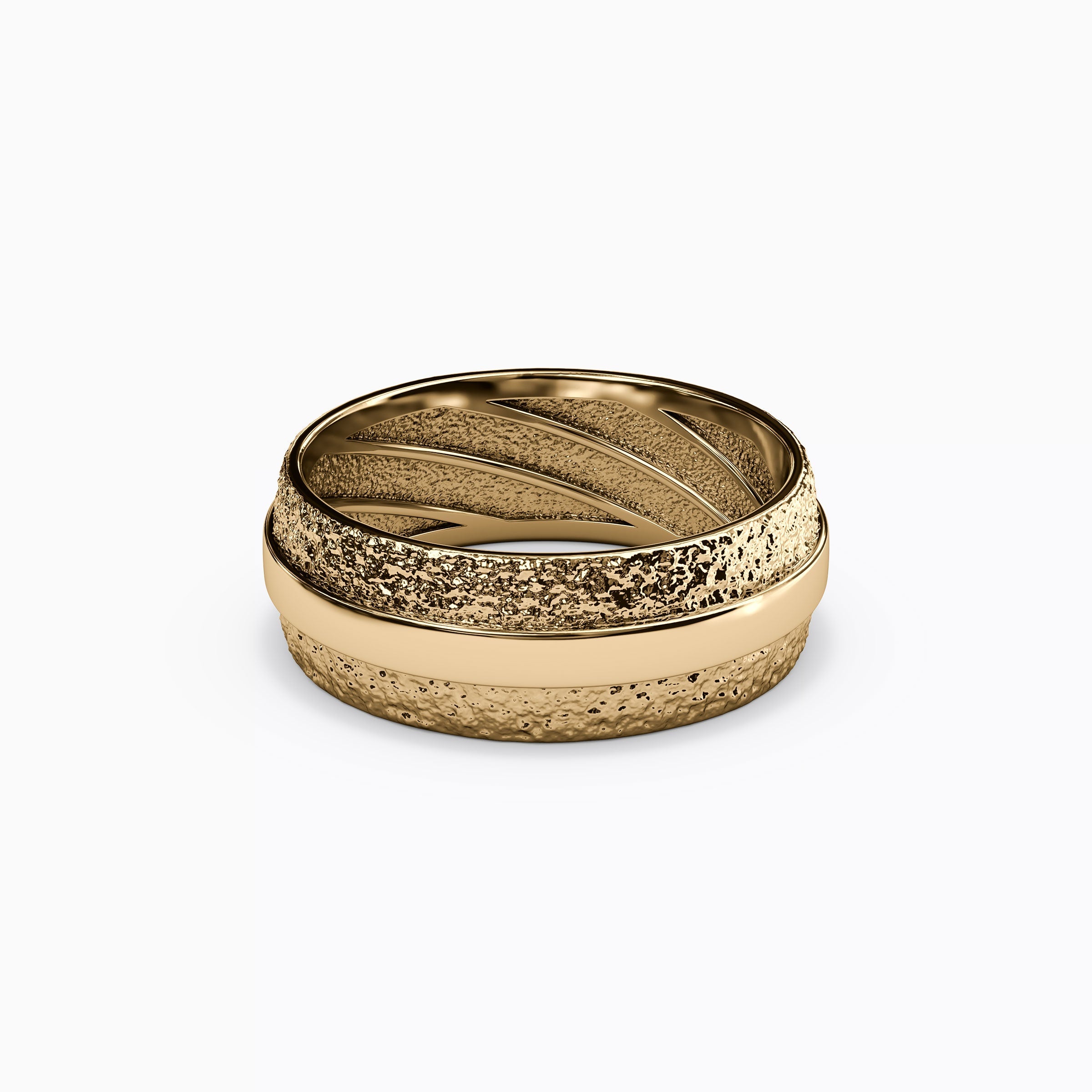 Alliance polie en or 18 carats de style "rail"
