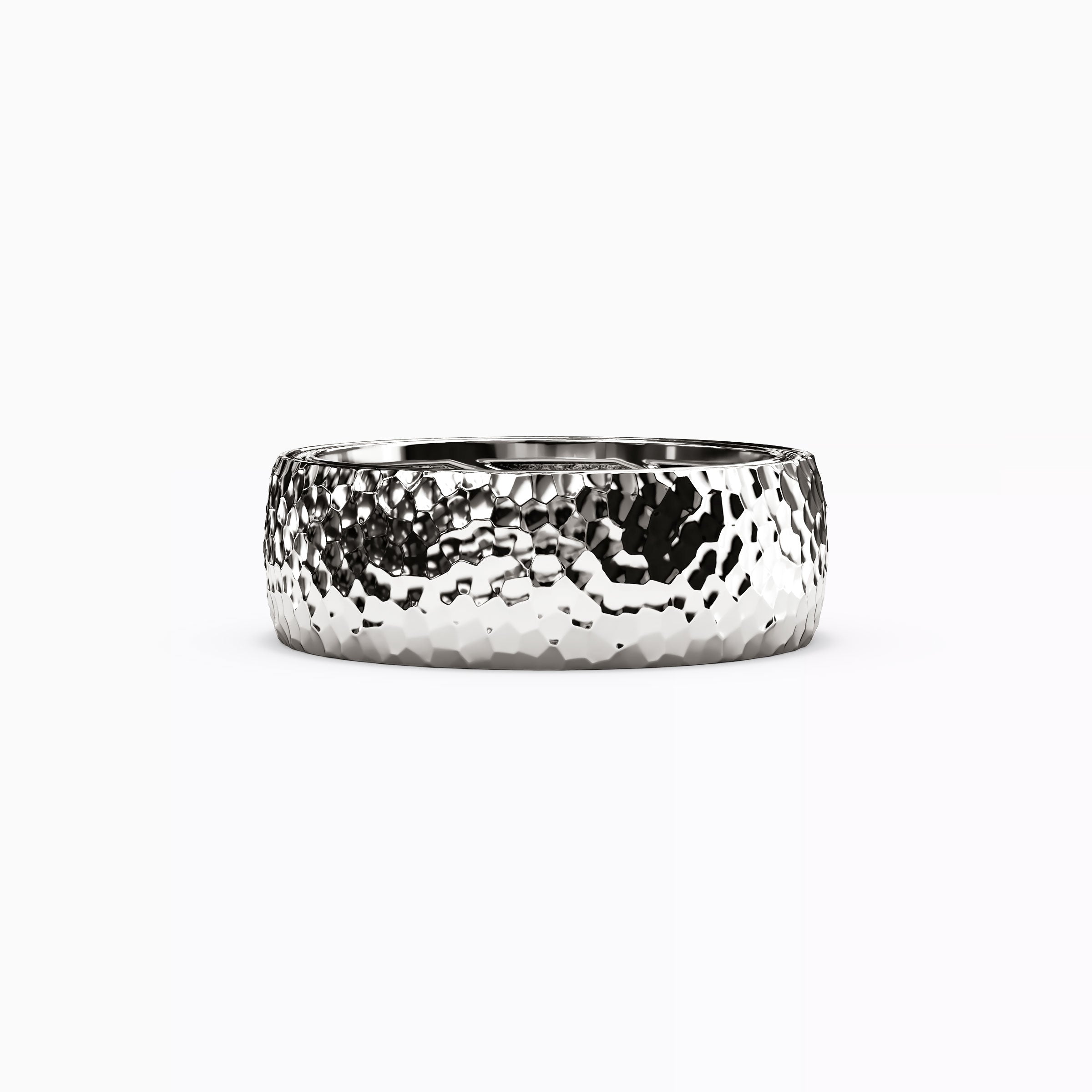 Alliance Martelé Poli en Or 18 Carats