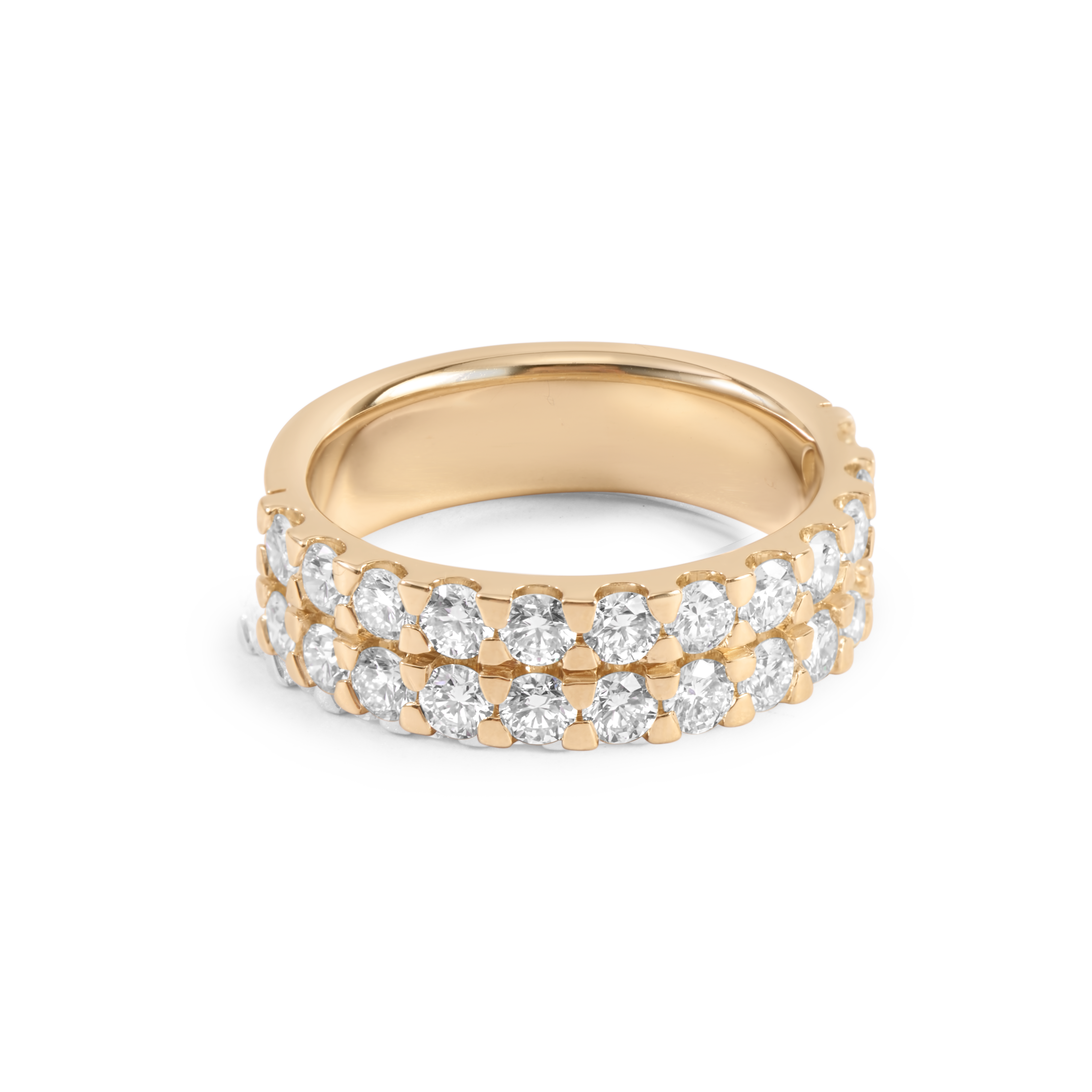 Diamond Double Row Wedding Band in 14K Gold
