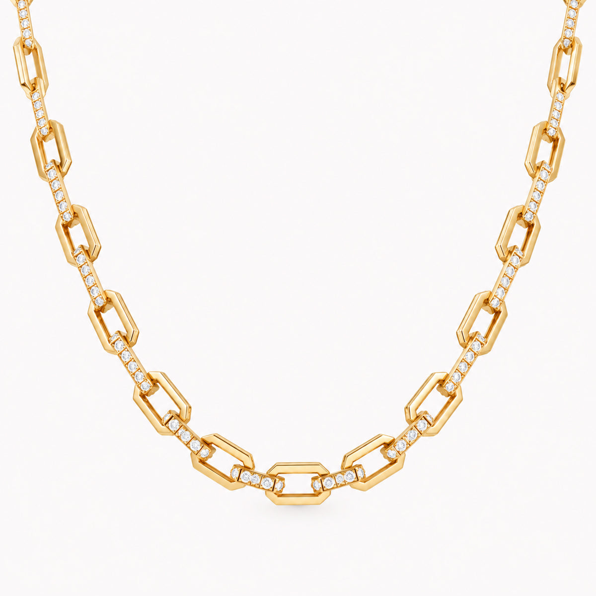 Diamond-Set Gold Chain Choker | 18K Gold