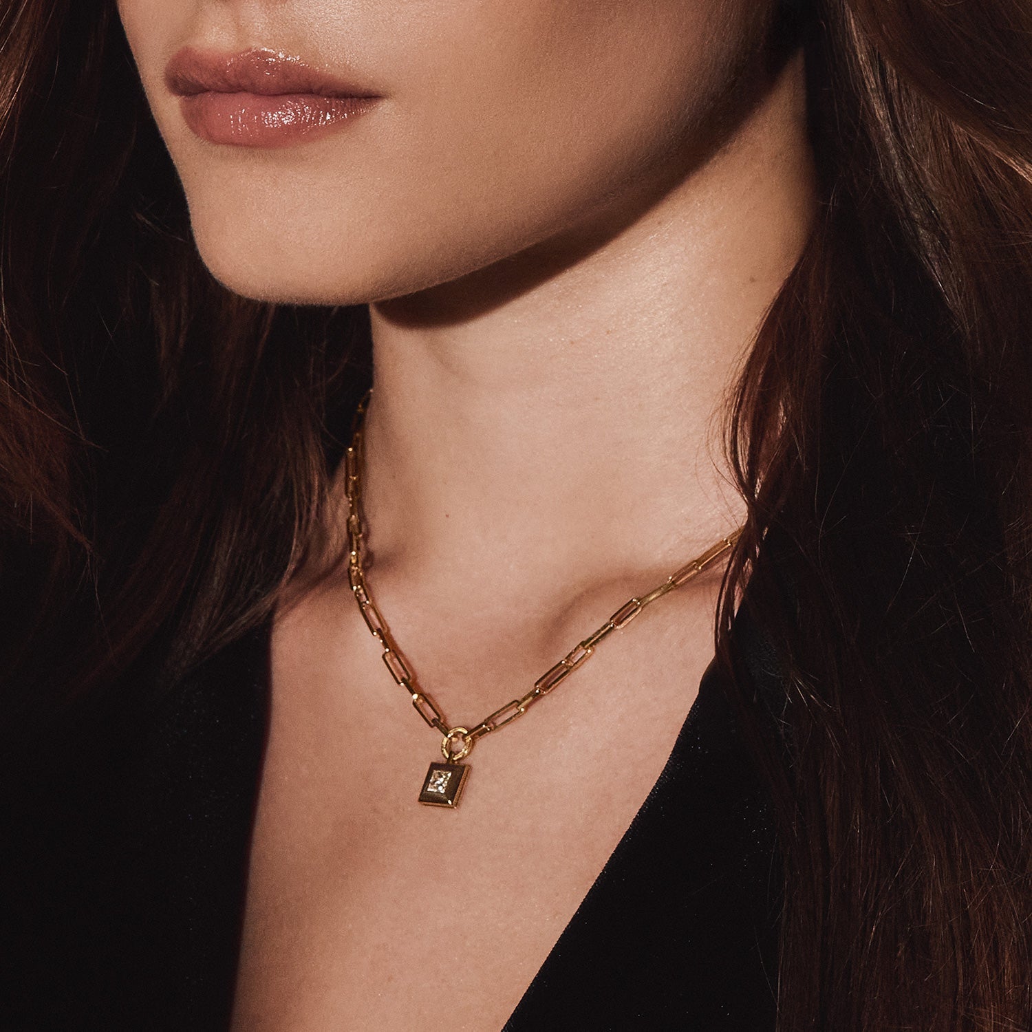 Collier trombone diamant | Or 18K