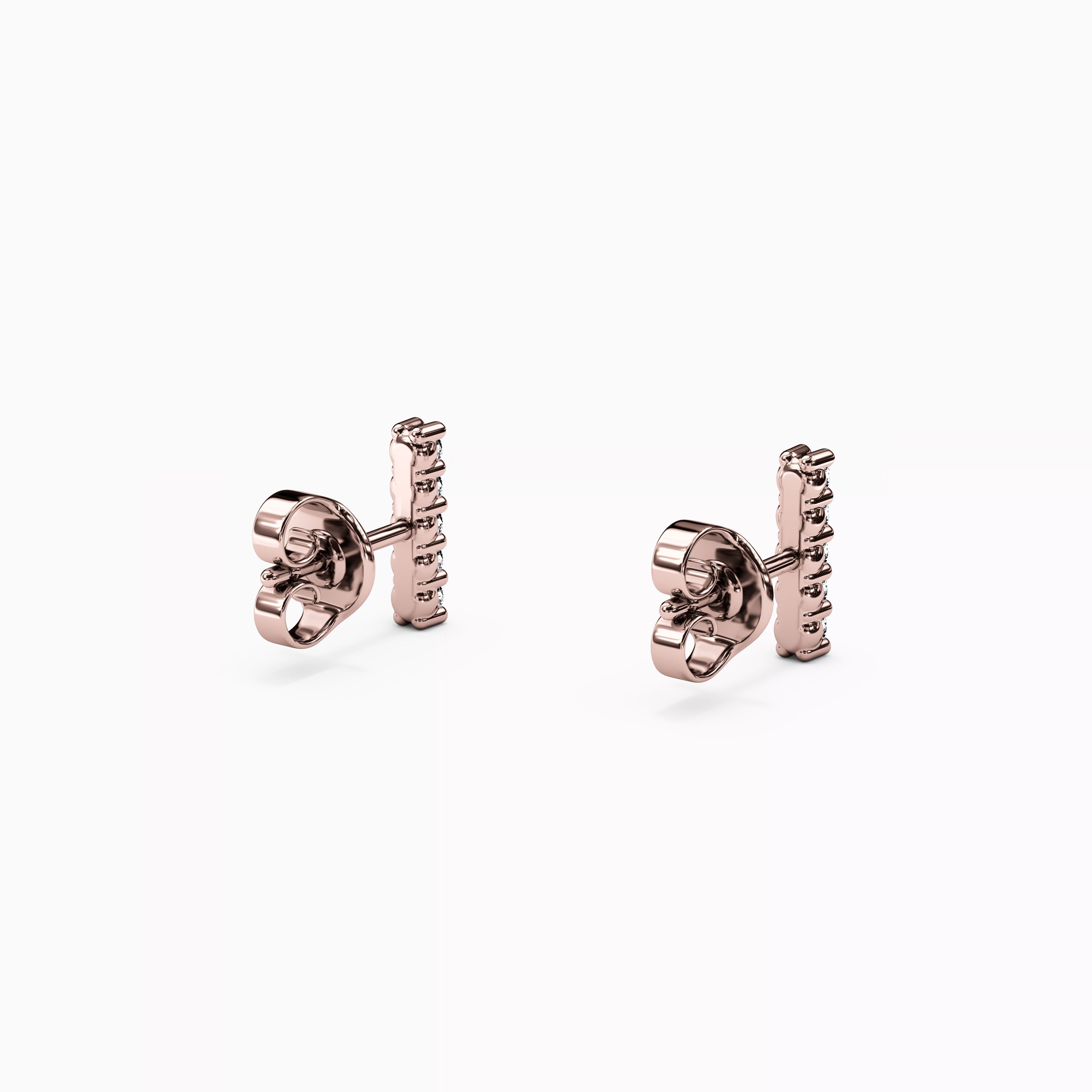 Petite Bar Diamond Earrings | 14K Gold