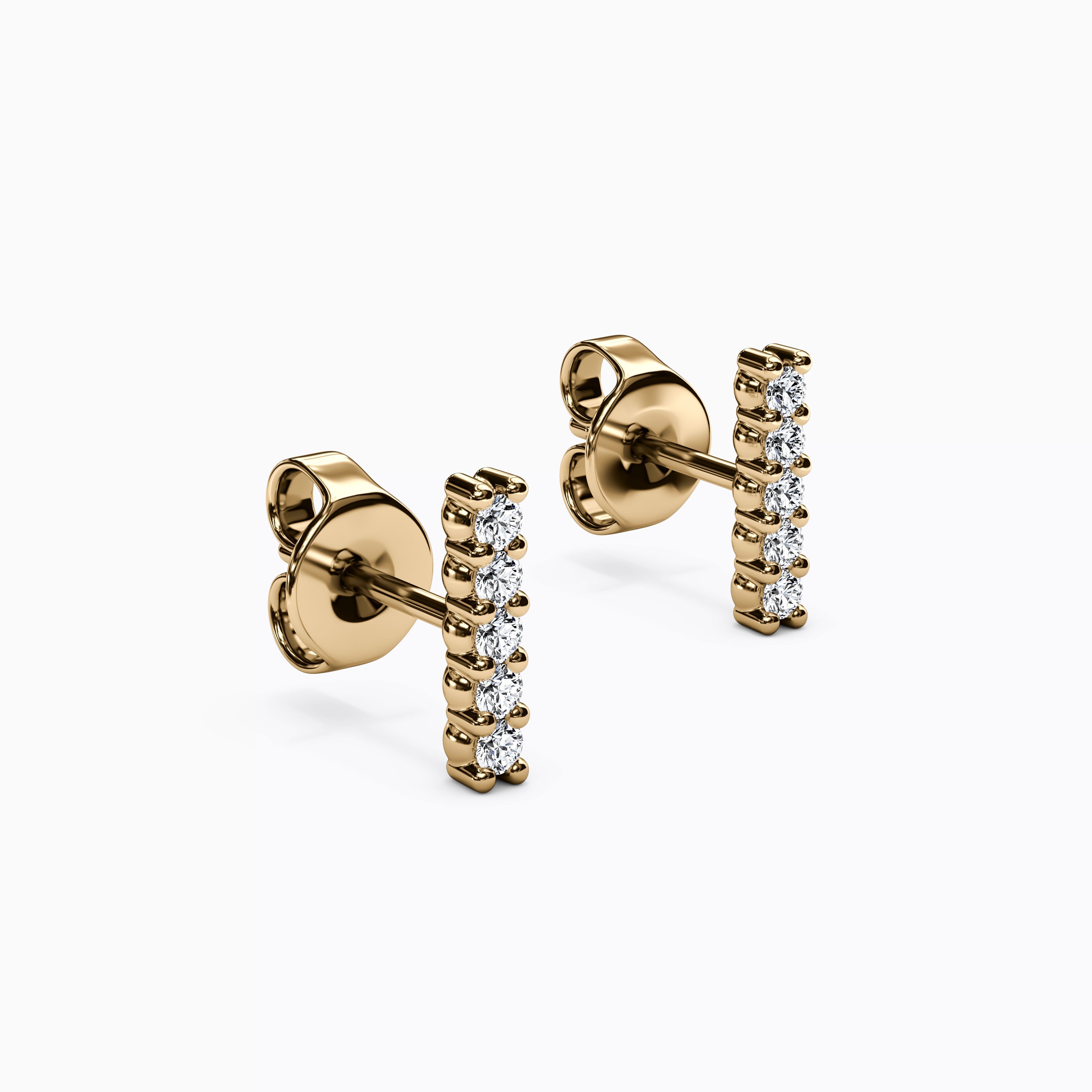 Petite Bar Diamond Earrings | 14K Gold
