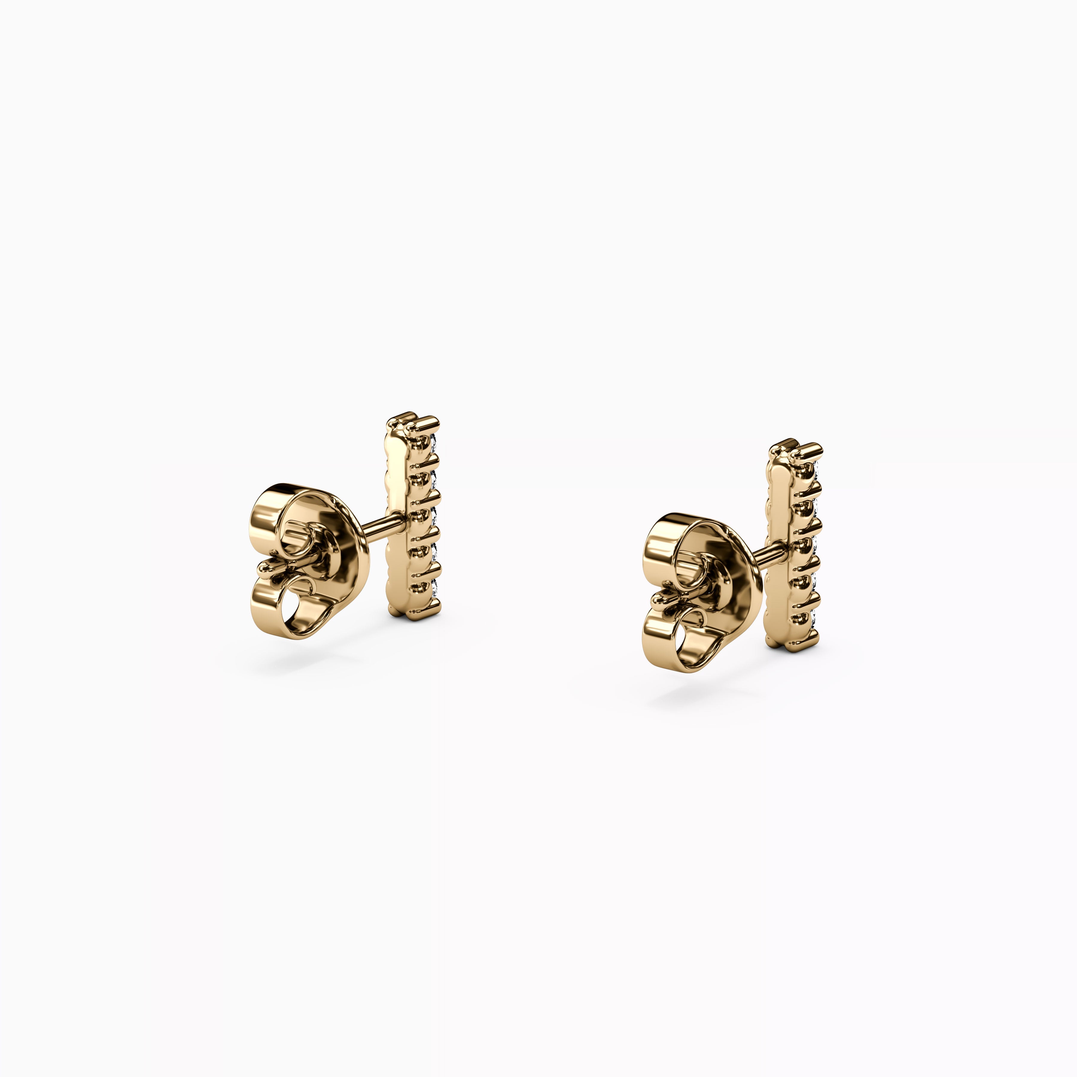 Petite Bar Diamond Earrings | 14K Gold