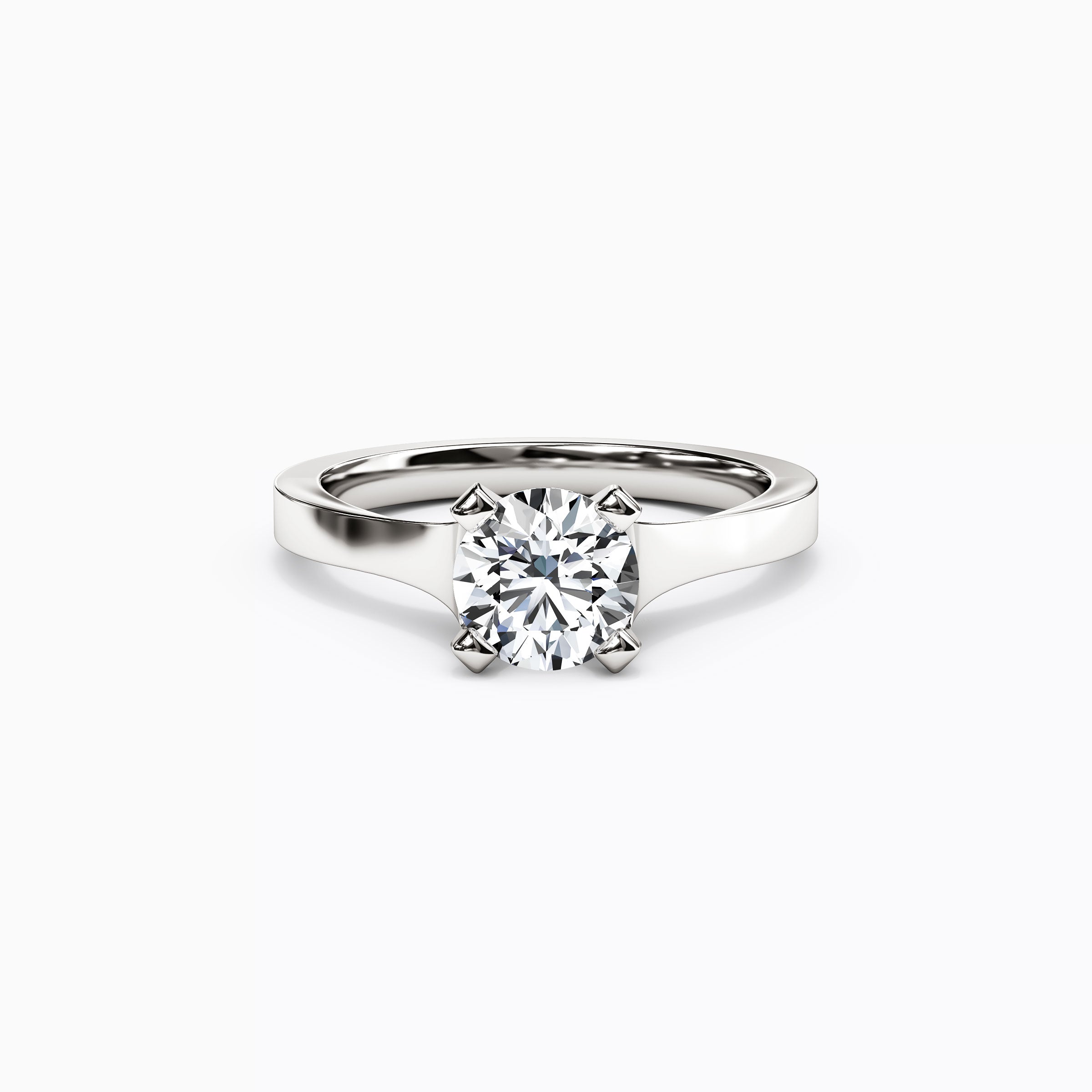 Bague de fiançailles solitaire à diamant taille fuselée en platine