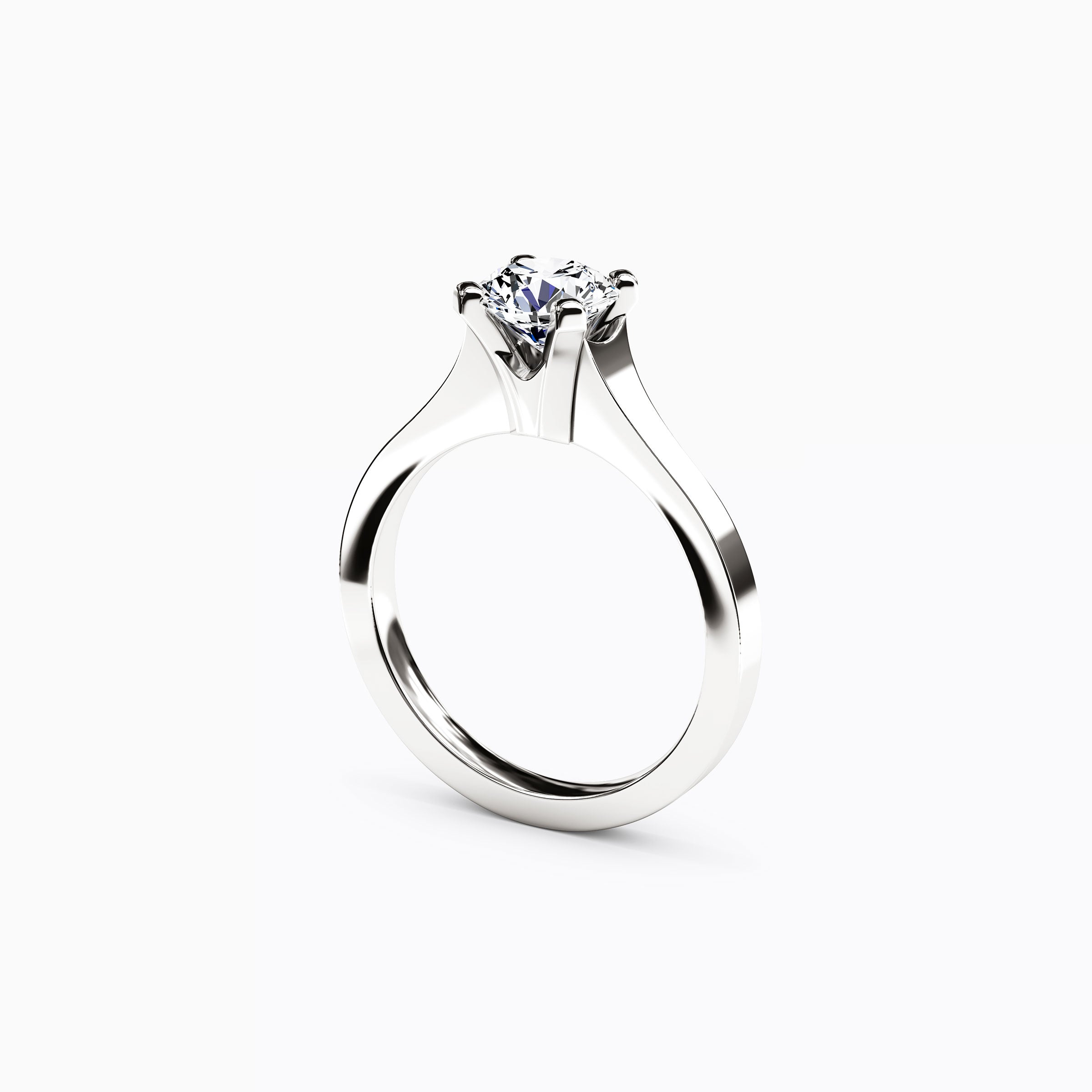 Bague de fiançailles solitaire à diamant taille fuselée en platine