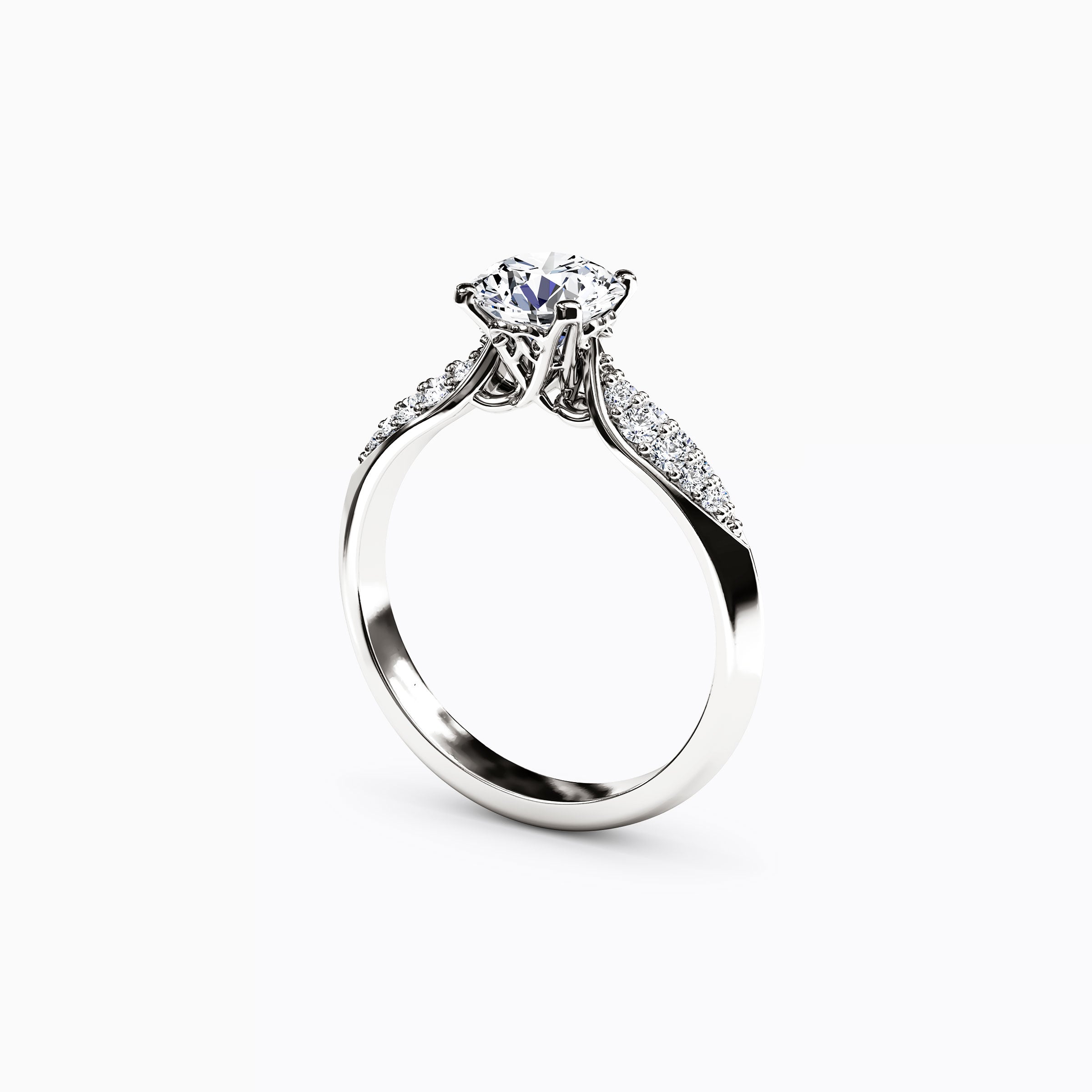 Bague de Fiançailles Jubilee Two Diamond Wings en Platine