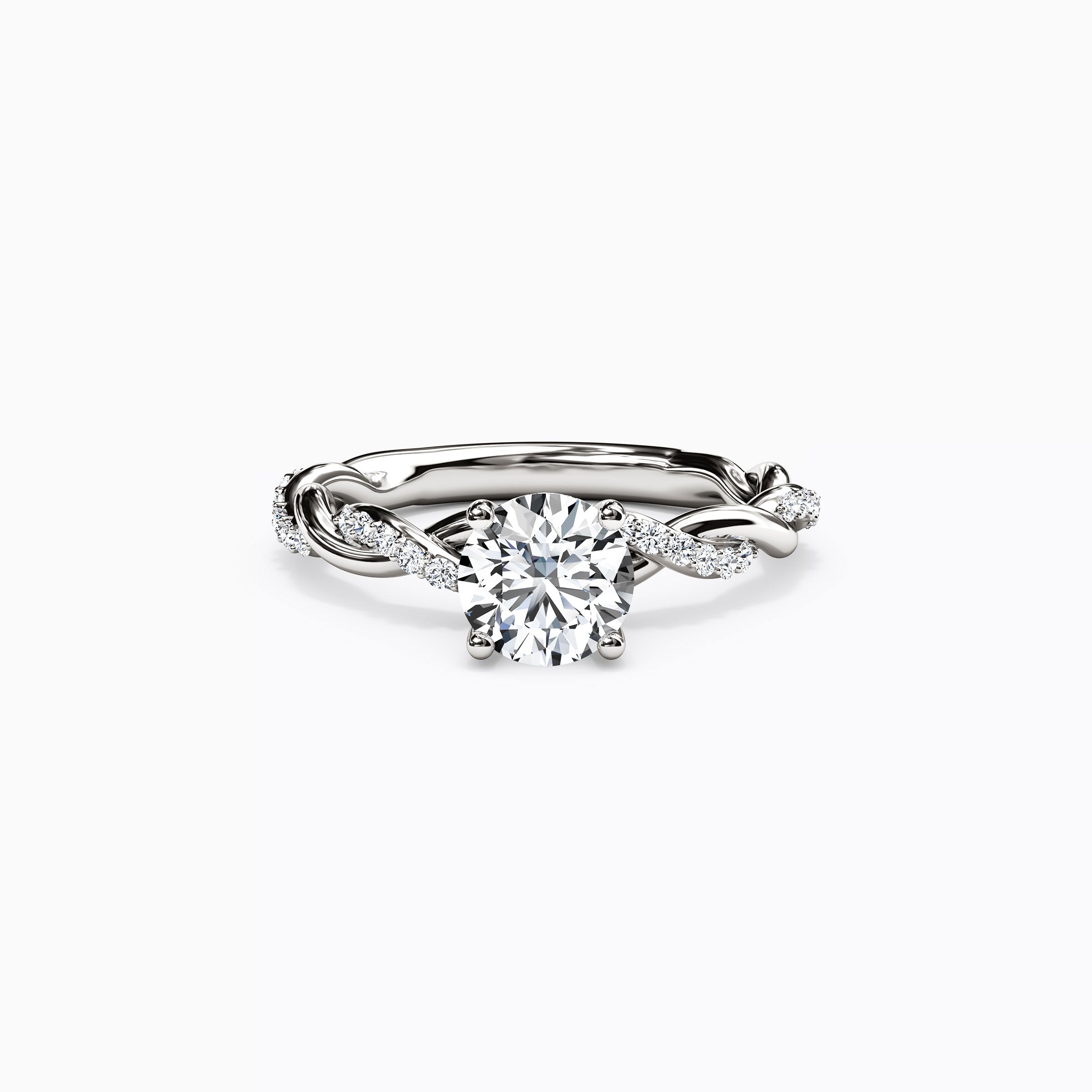Bague de Fiançailles Midnight Sparkle Florentine Twist en Platine