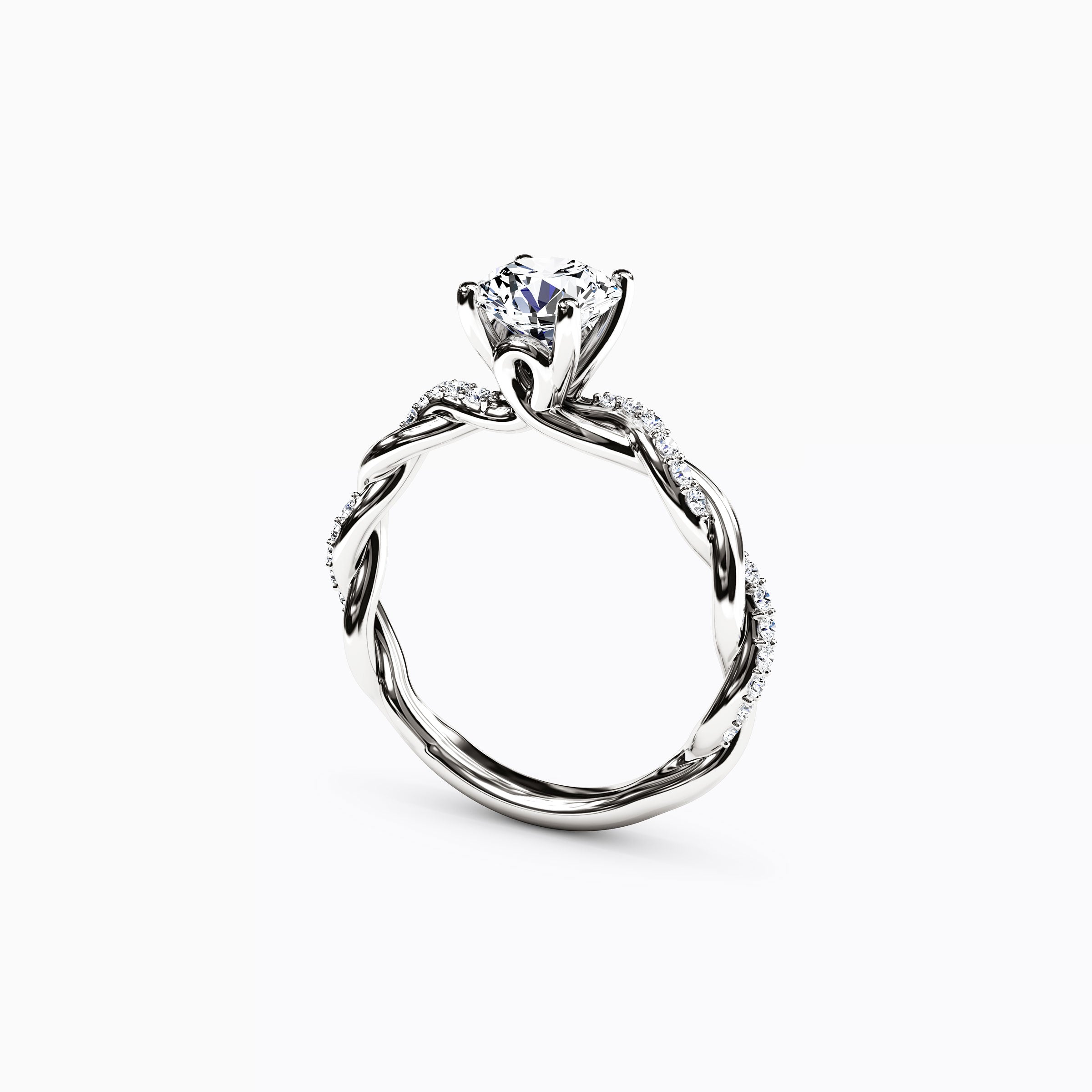 Bague de Fiançailles Midnight Sparkle Florentine Twist en Platine