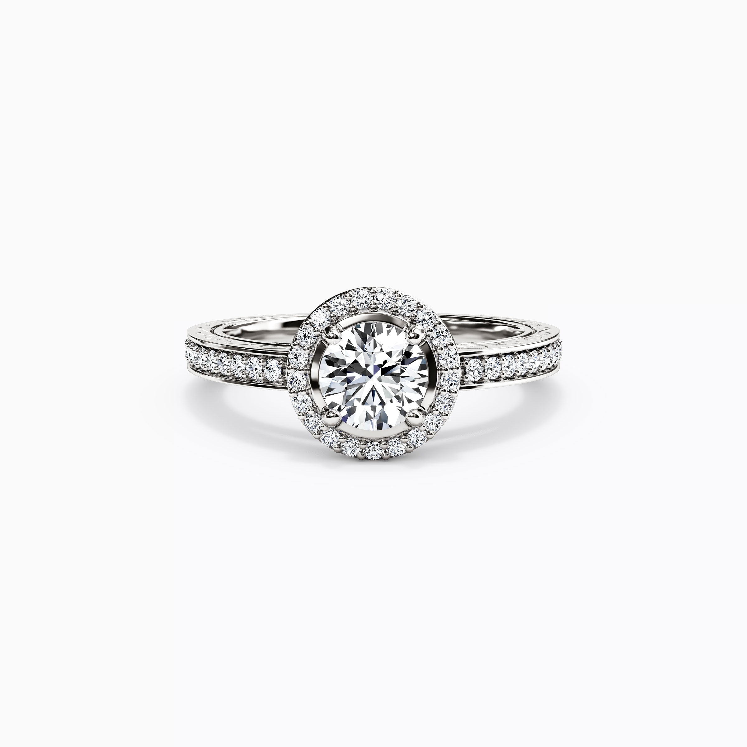 Bague de Fiançailles Halo en Platine