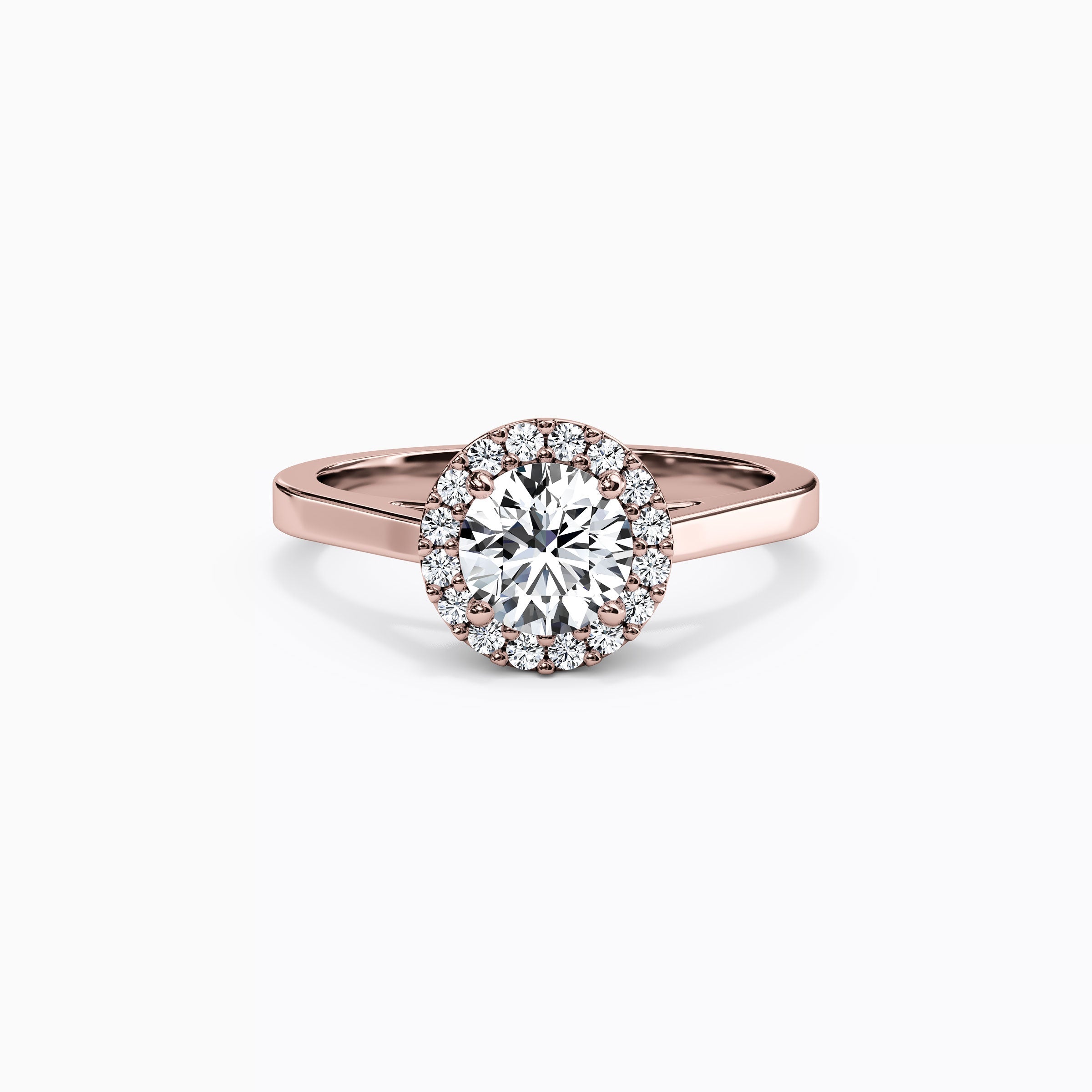 Halo Pierced Gallery Engagement Ring in 18K Gold