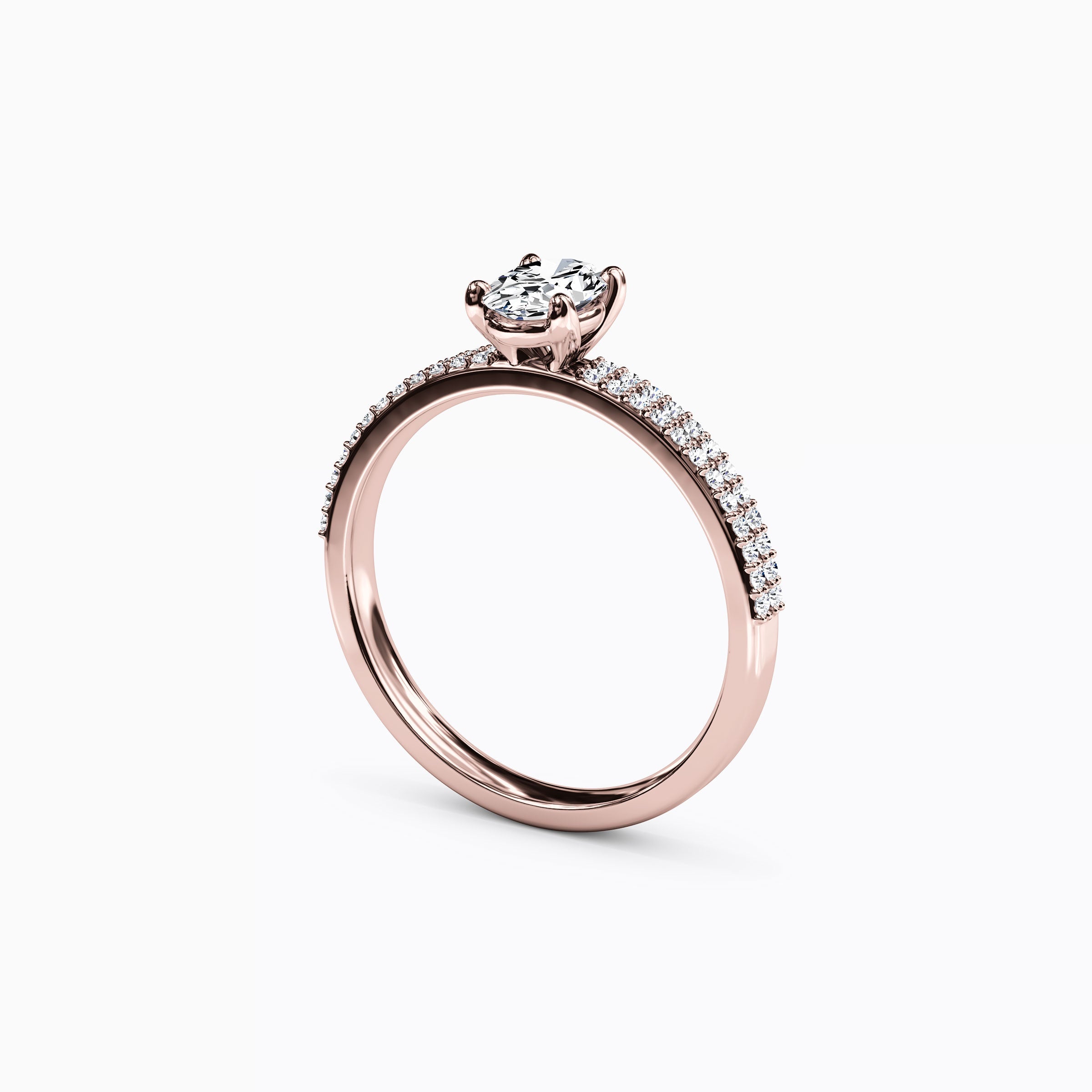 Bague de fiançailles Midnight Sparkle ovale double rangée en or 18 carats