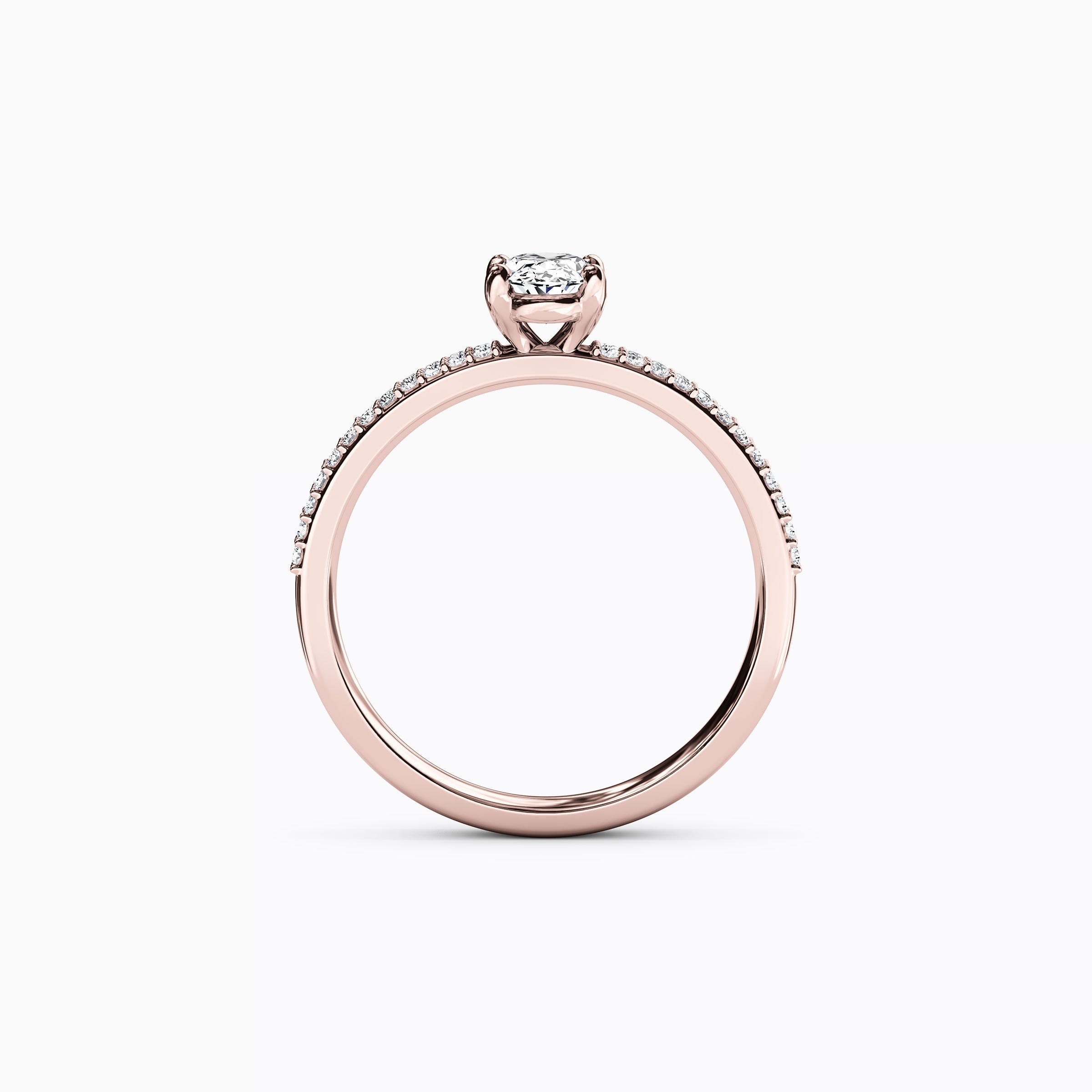 Bague de fiançailles Midnight Sparkle ovale double rangée en or 18 carats