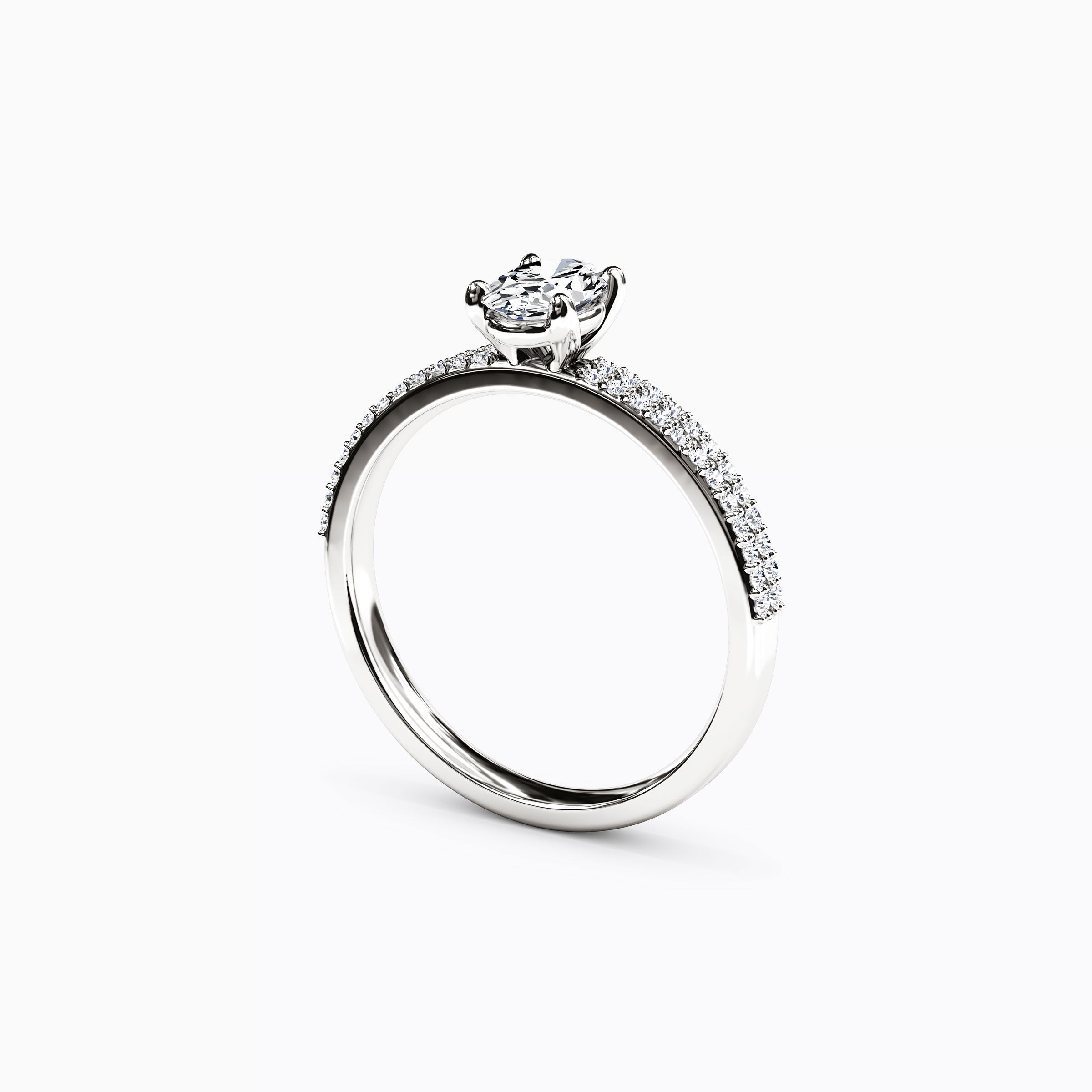 Bague de fiançailles Midnight Sparkle ovale double rangée en platine