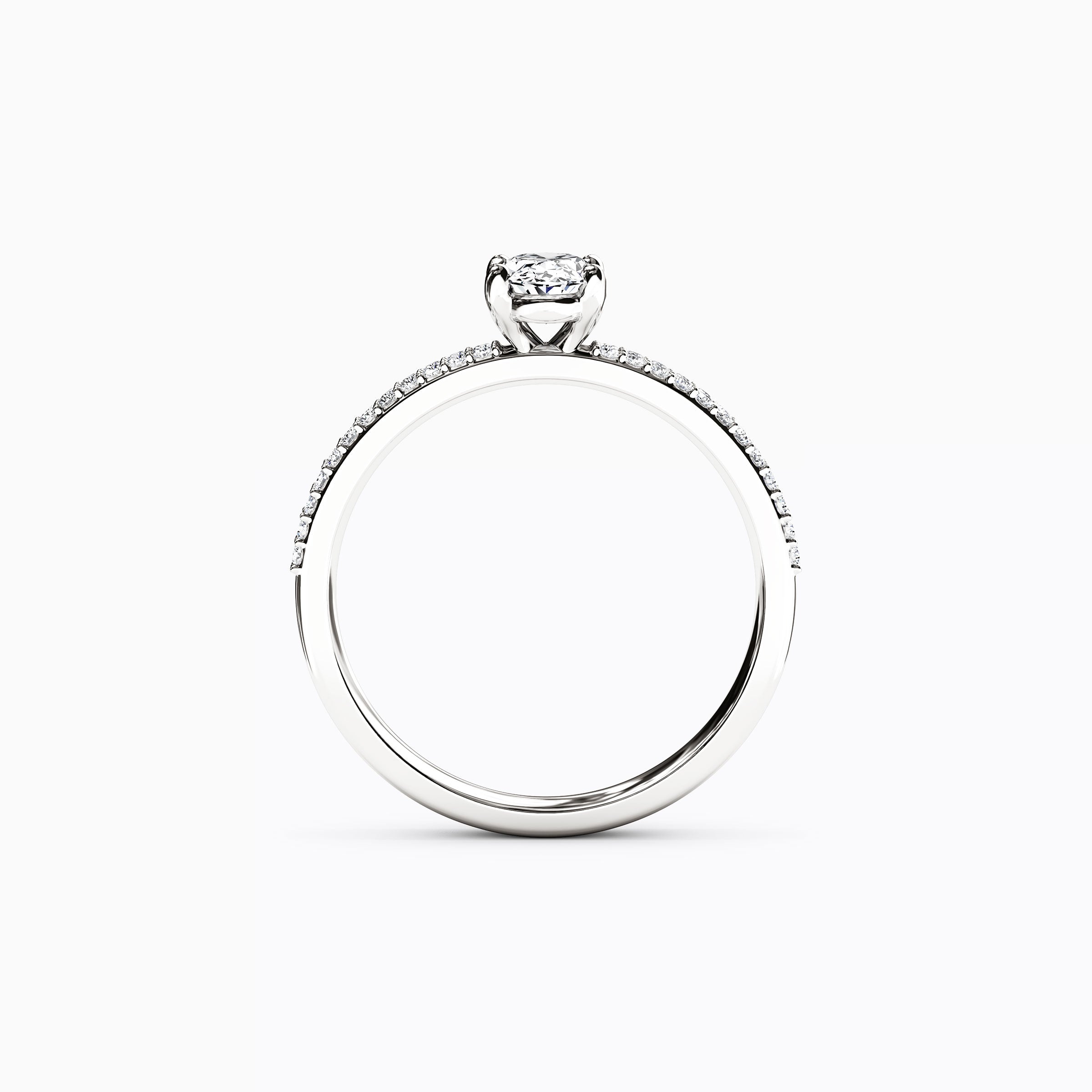 Midnight Sparkle Oval Double Row Engagement Ring in Platinum