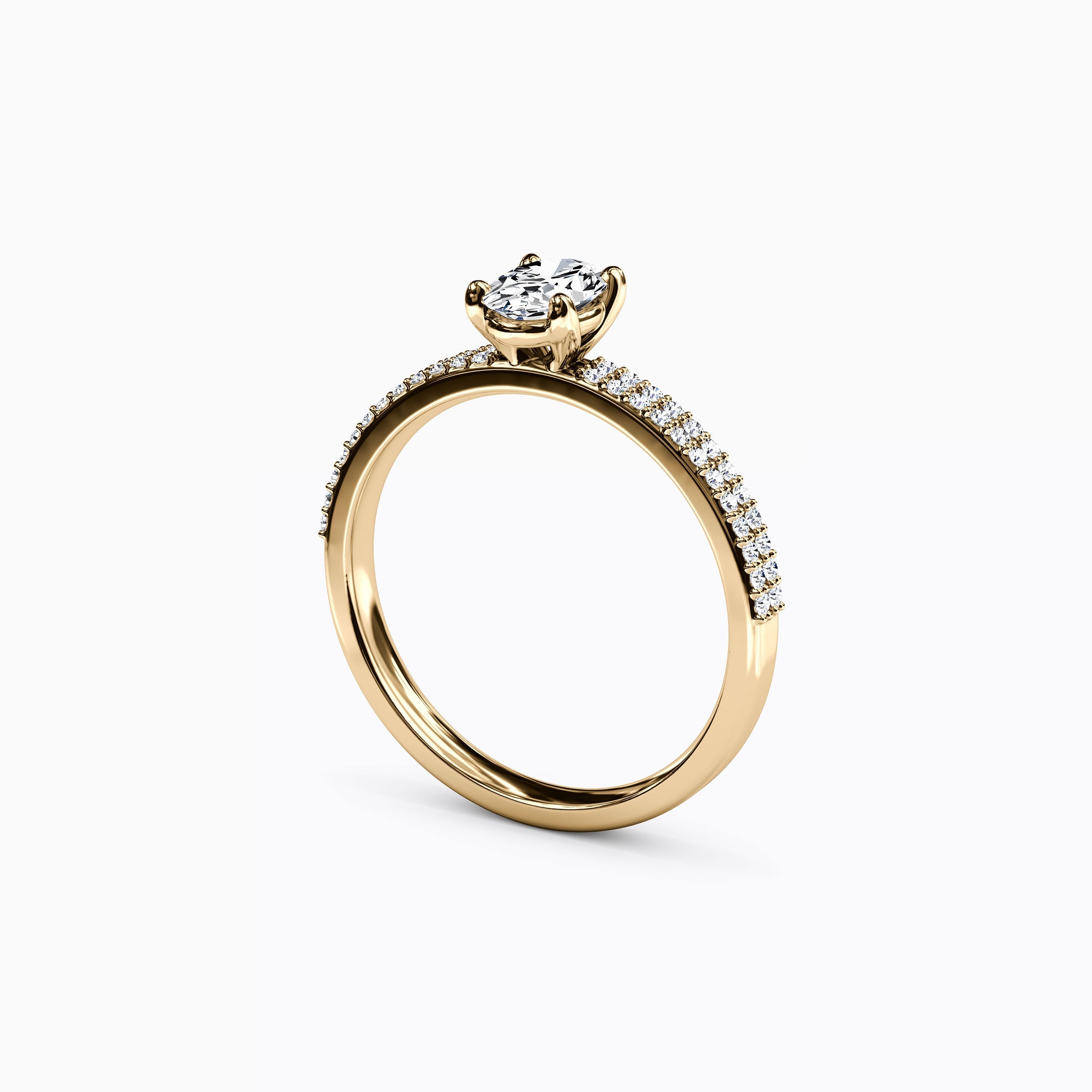 Bague de fiançailles Midnight Sparkle ovale double rangée en or 18 carats