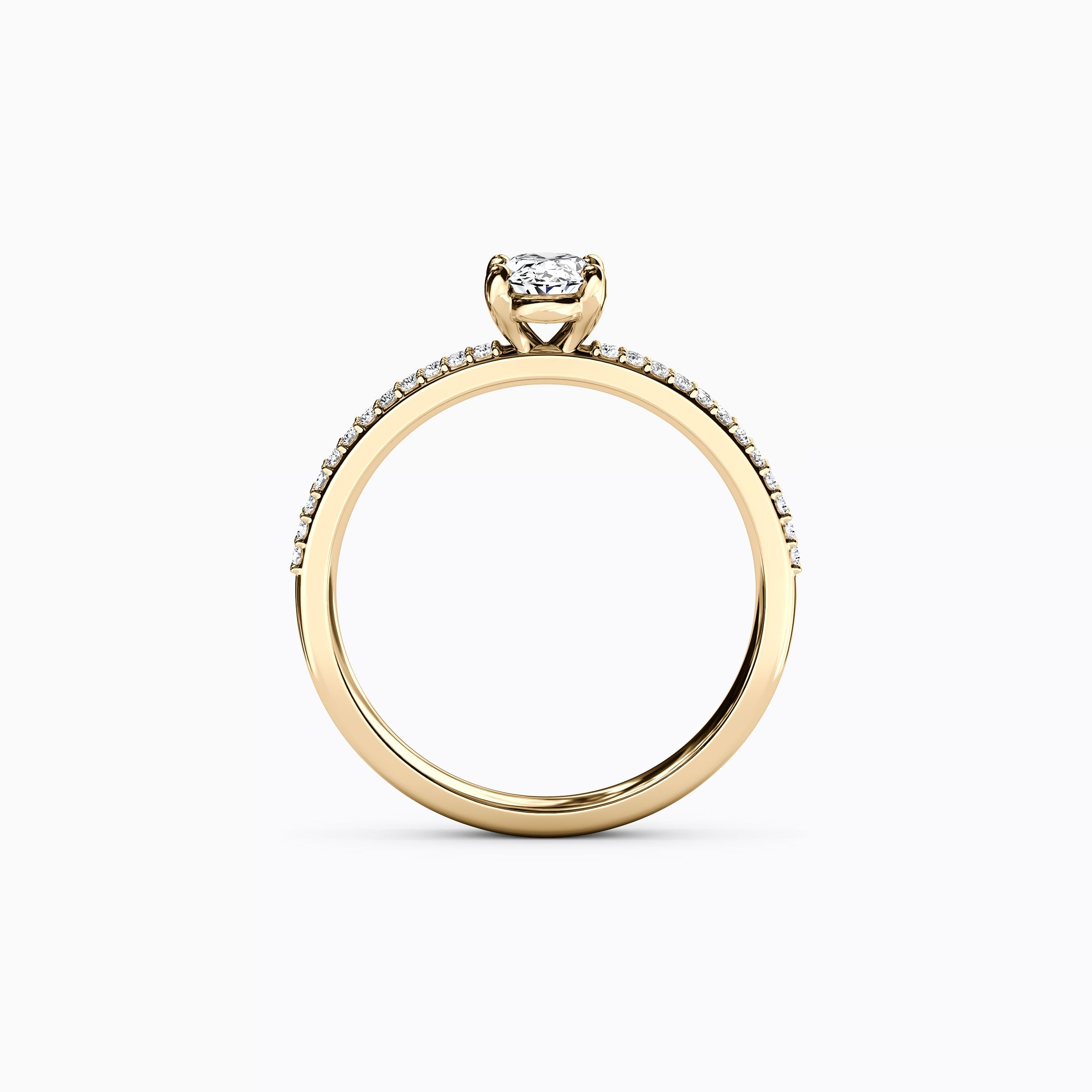 Bague de fiançailles Midnight Sparkle ovale double rangée en or 18 carats
