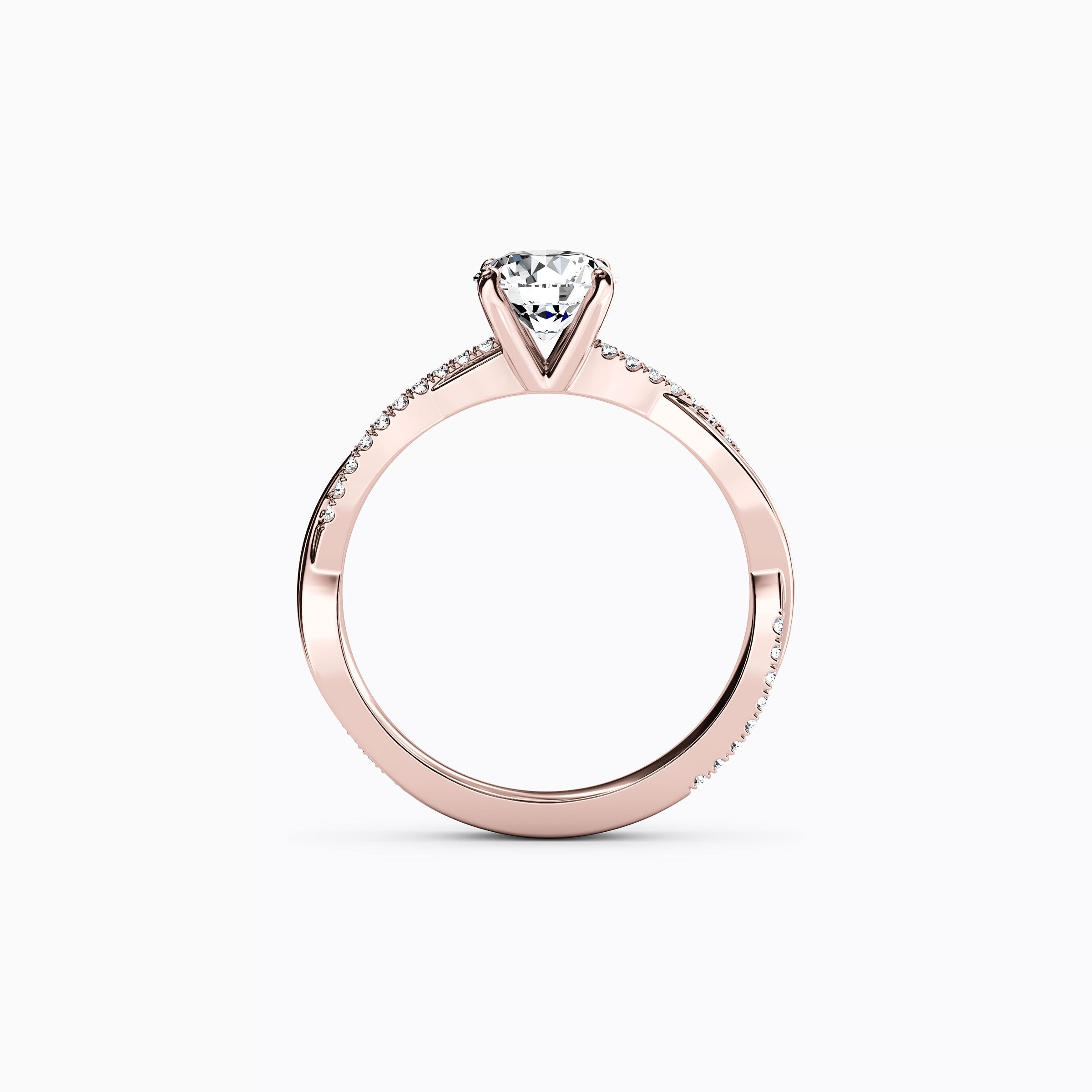 Midnight Sparkle Intertwined Prong Set Engagement Ring in 18K Gold
