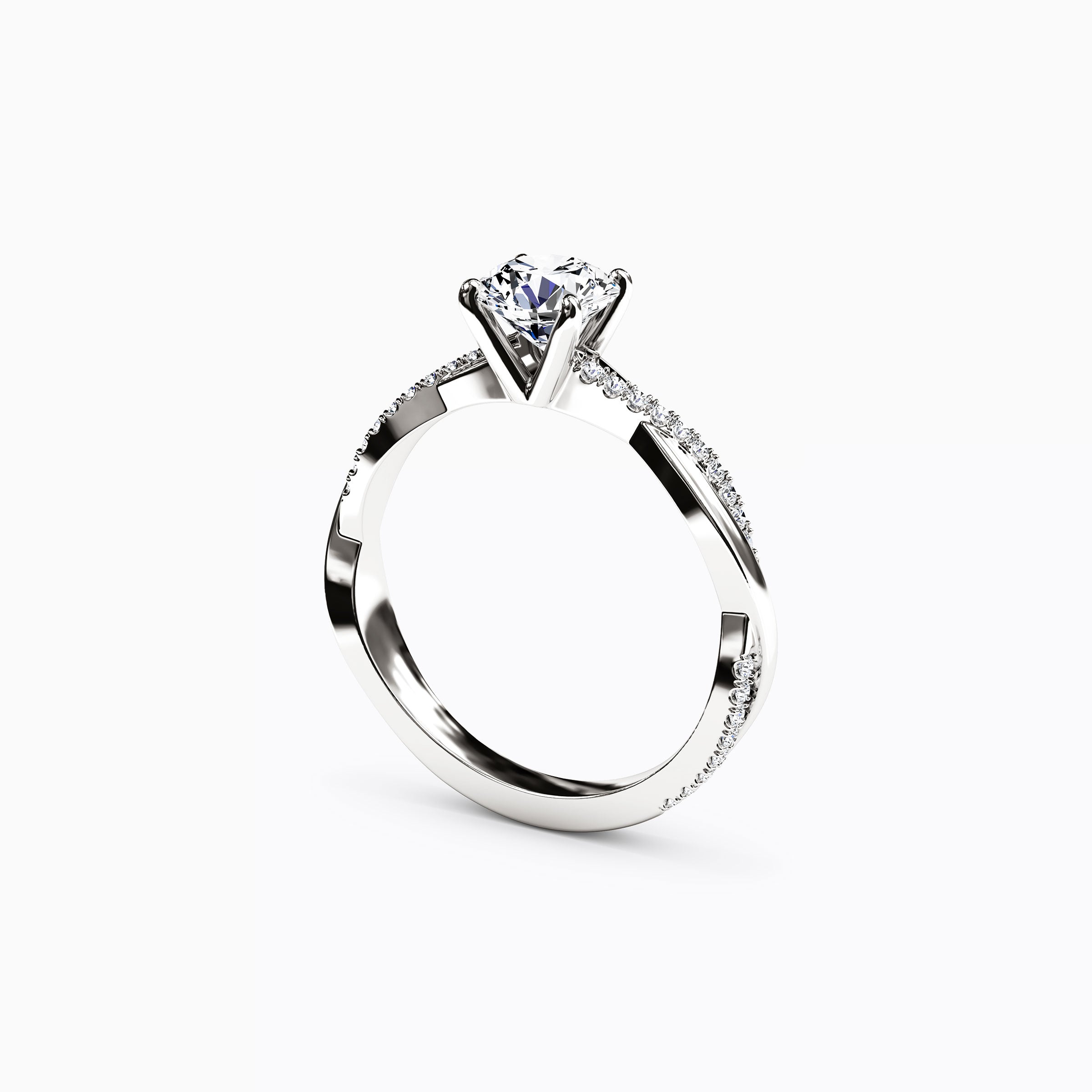 Bague de fiançailles Midnight Sparkle à griffes entrelacées en platine
