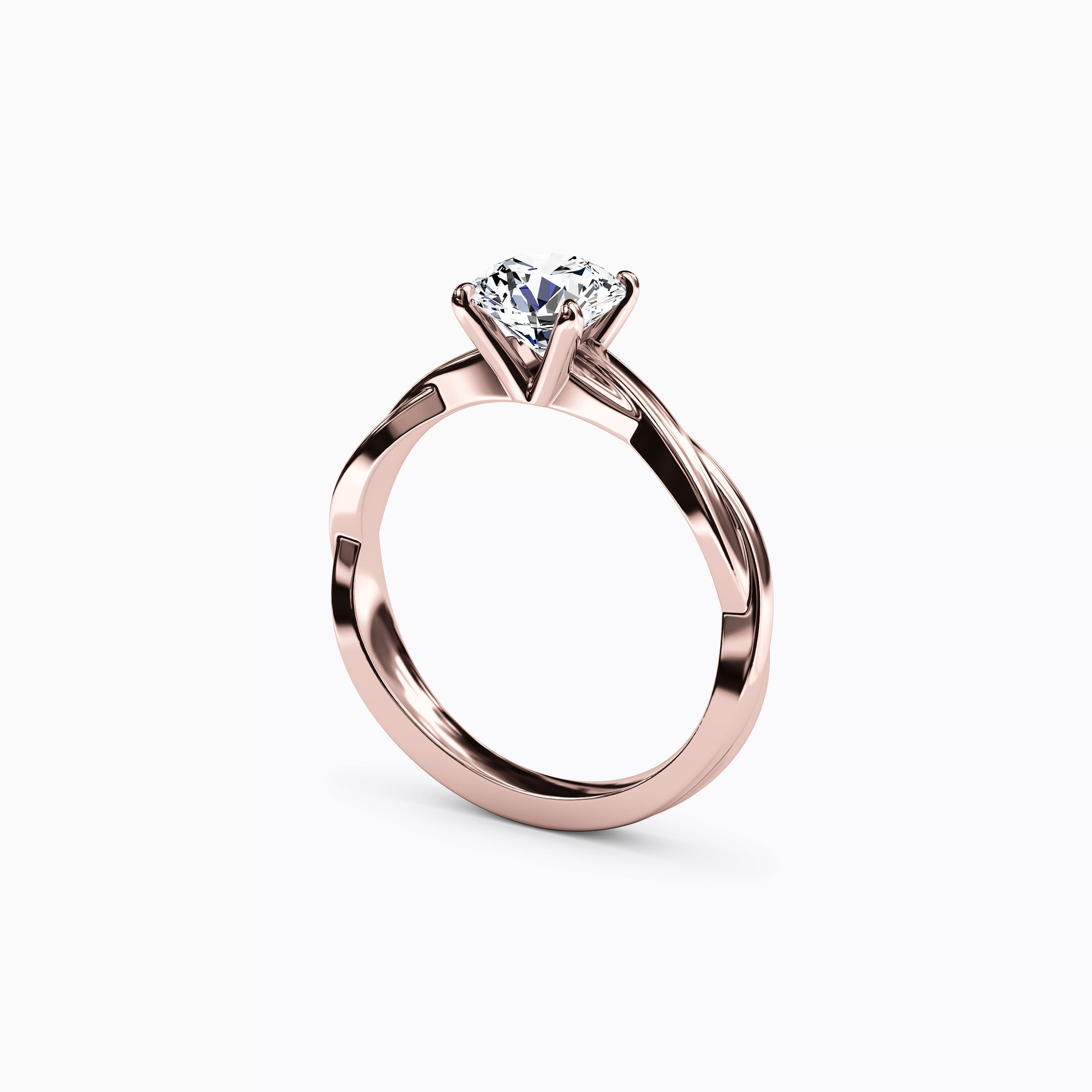 Solitaire Intertwined Engagement Ring in 18K Gold