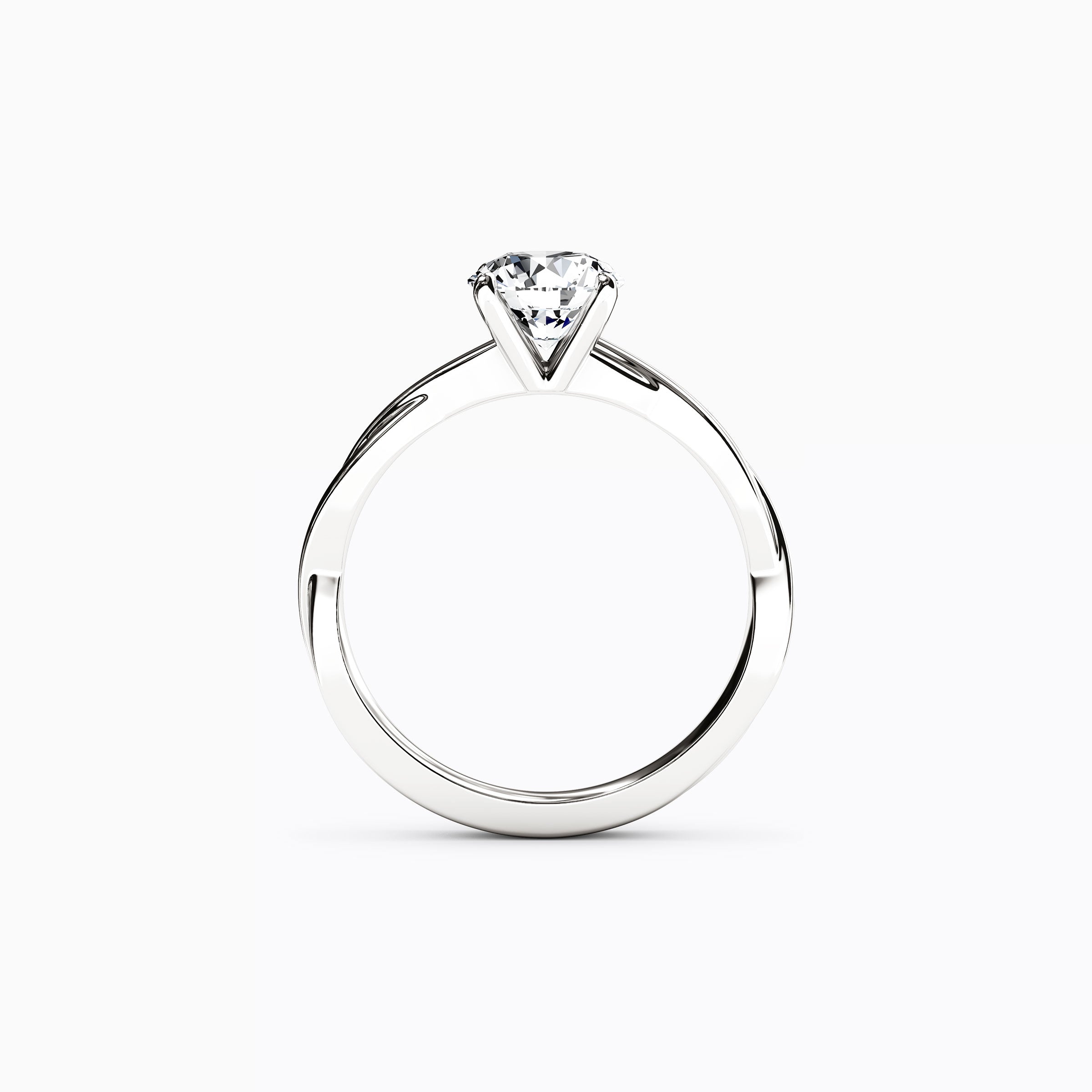 Solitaire Intertwined Engagement Ring in 18K Gold