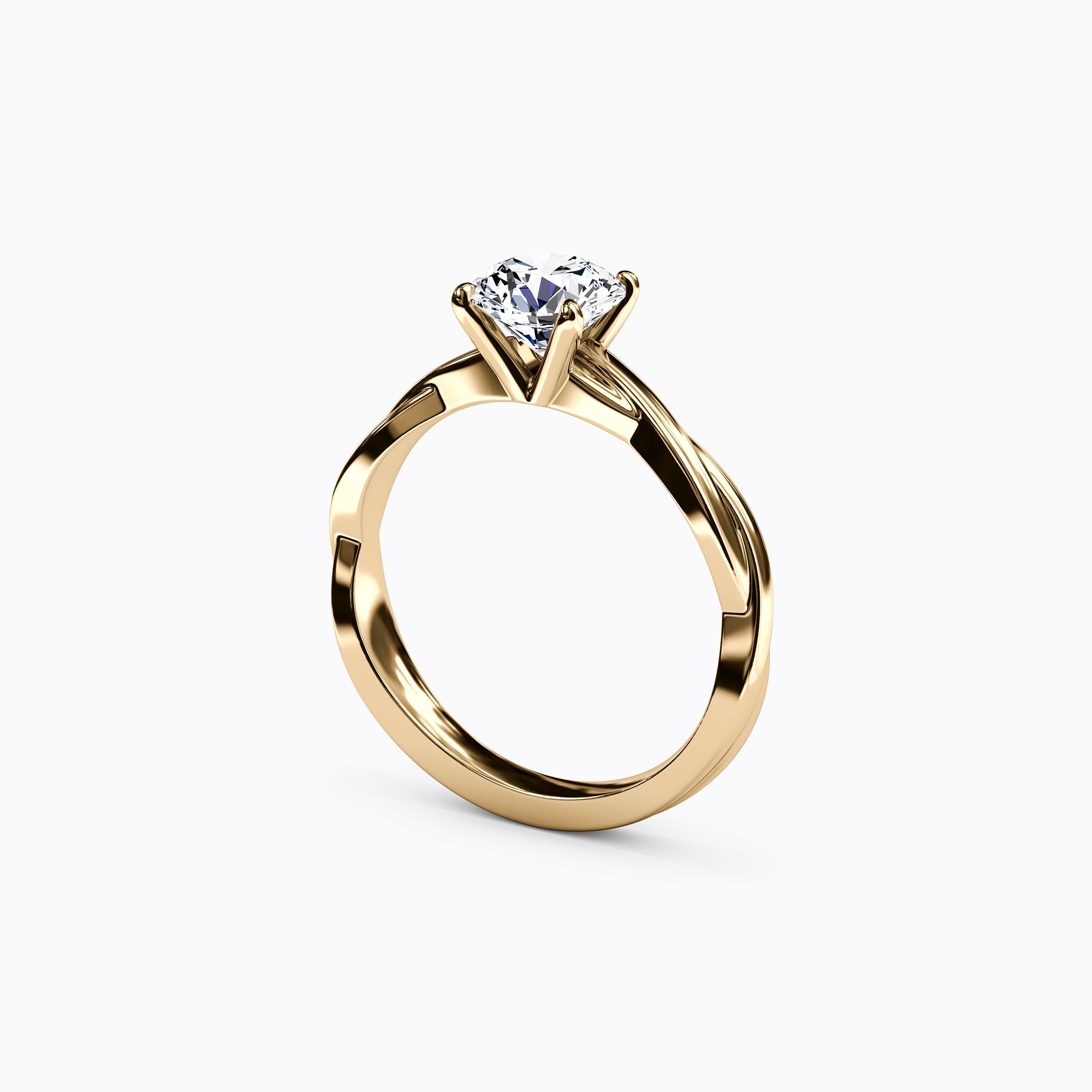 Solitaire Intertwined Engagement Ring in 18K Gold