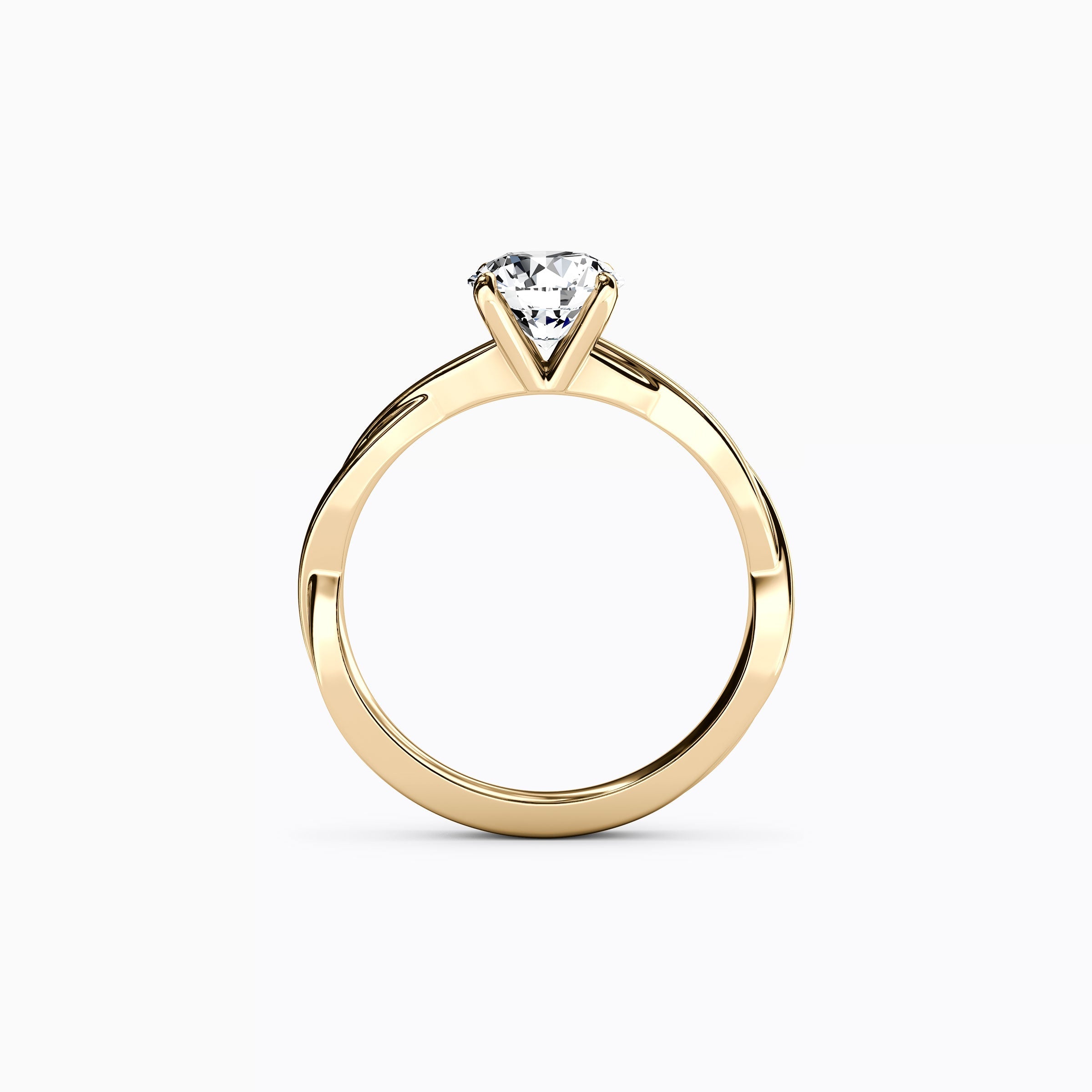 Solitaire Intertwined Engagement Ring in 18K Gold