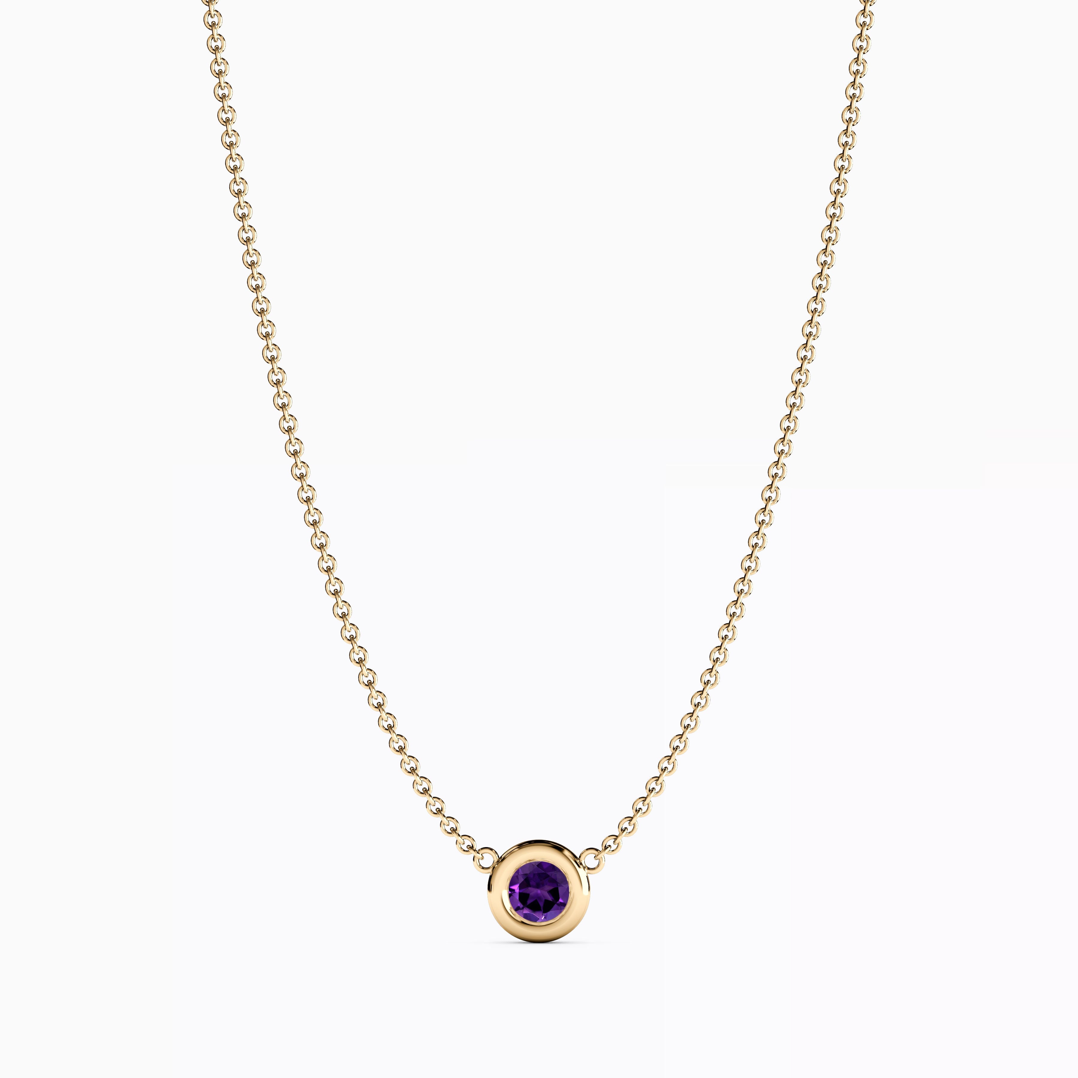 Collier Serti Améthyste | Or 14 carats