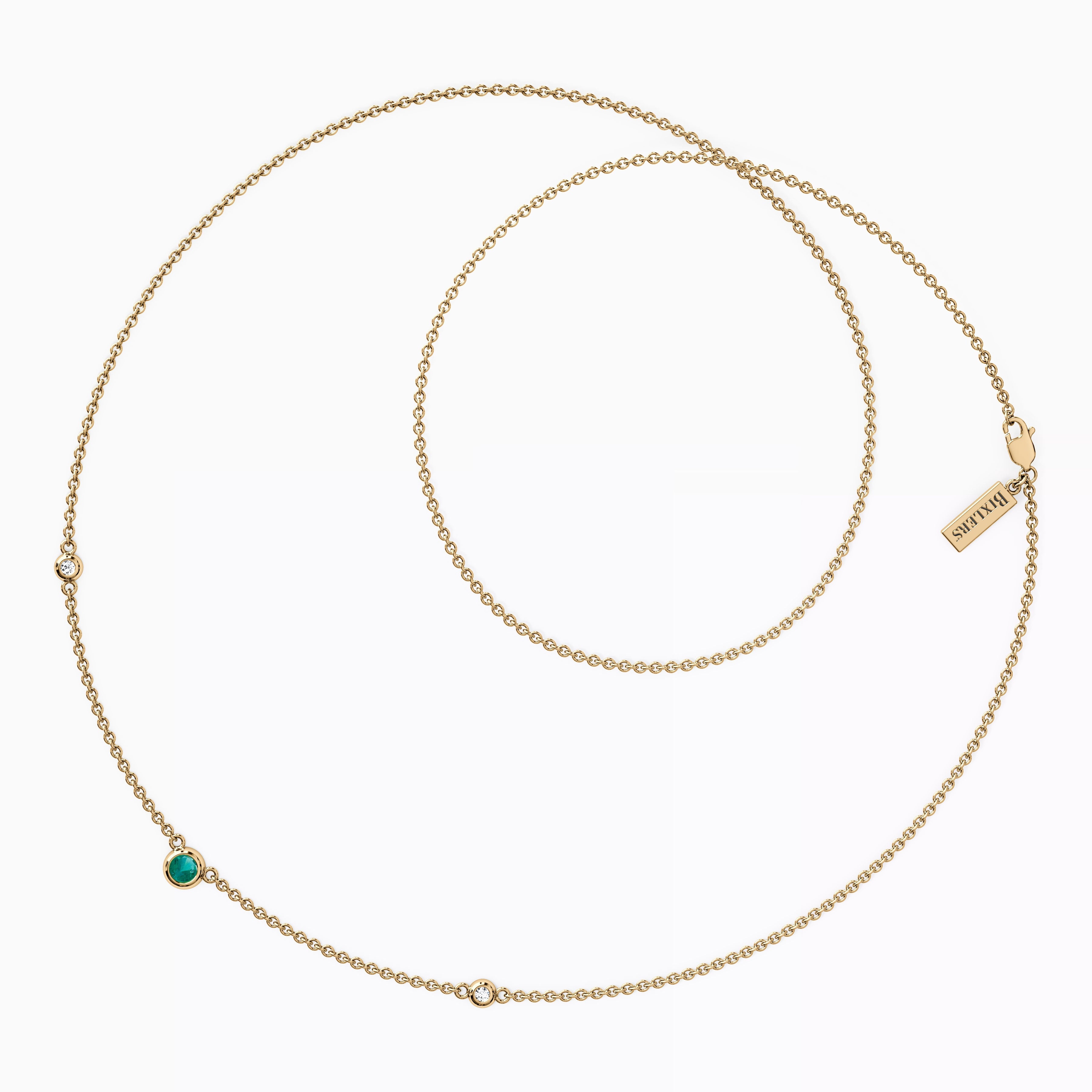 Collier Serti Émeraudes et Diamants | Or 14 carats