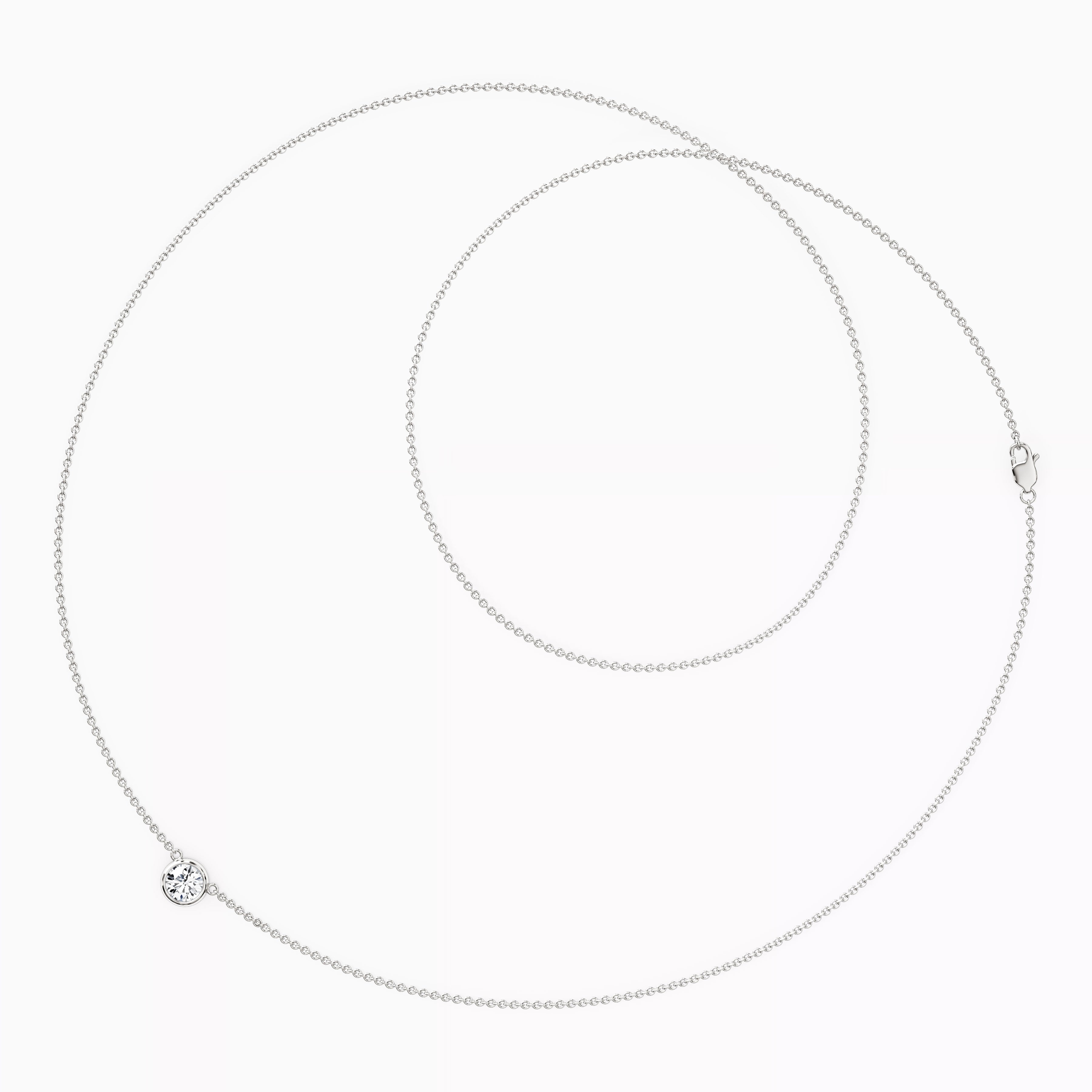 Diamond 0.10 CT Single Bezel Necklace | 14K Gold